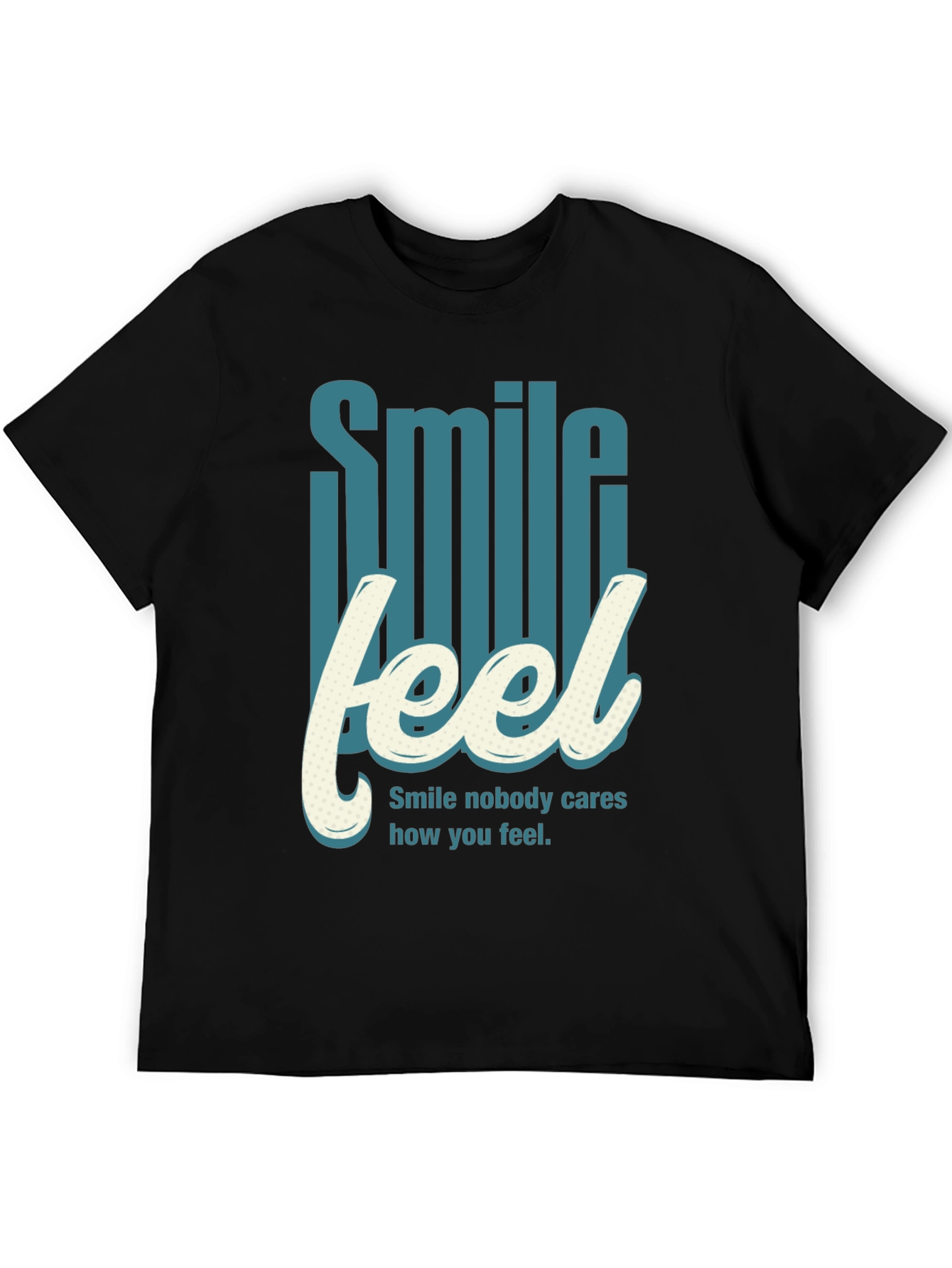 Smile Feel Graphic Tee - Mens Crew Neck T-Shirt