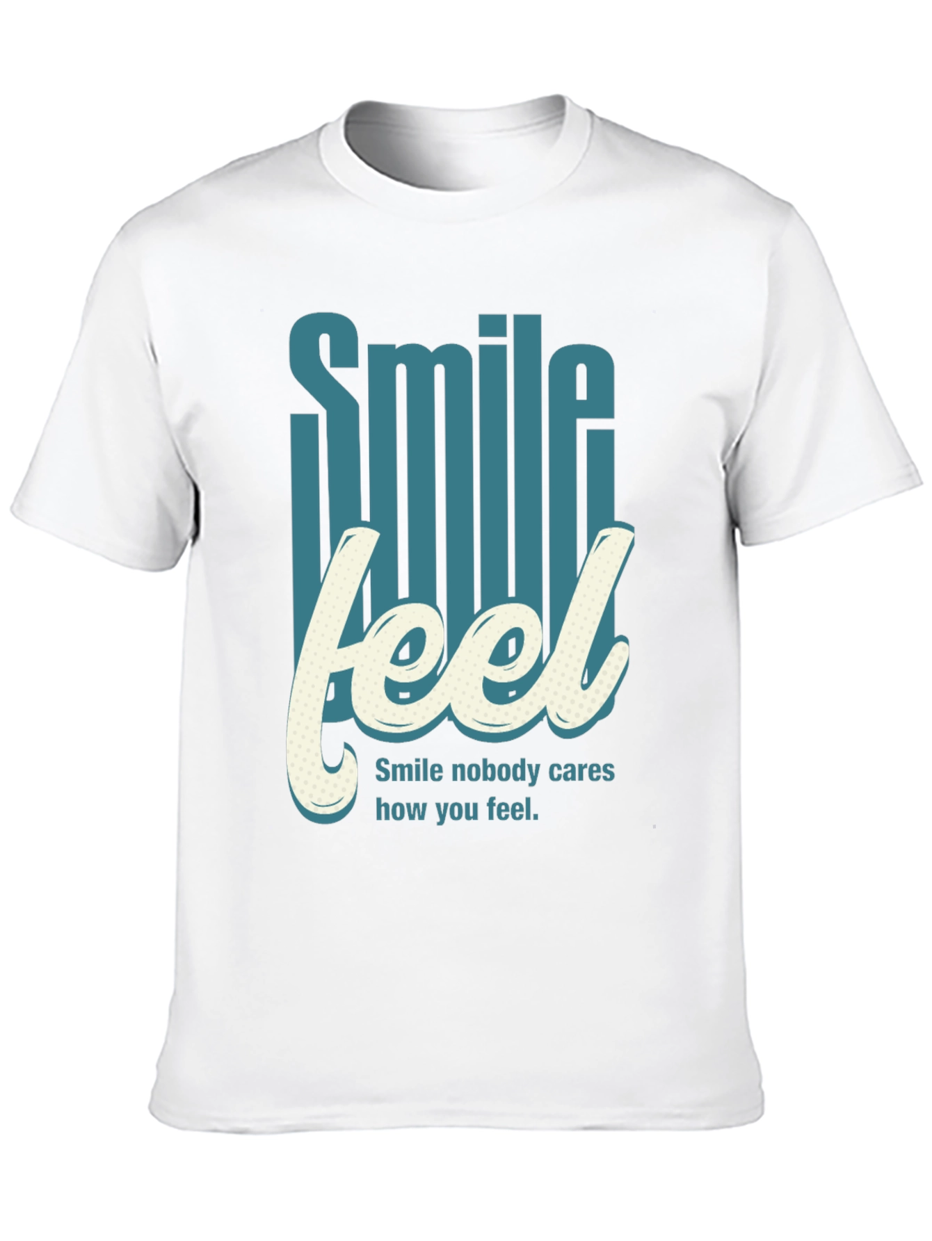 Smile Feel Graphic Tee - Mens Crew Neck T-Shirt