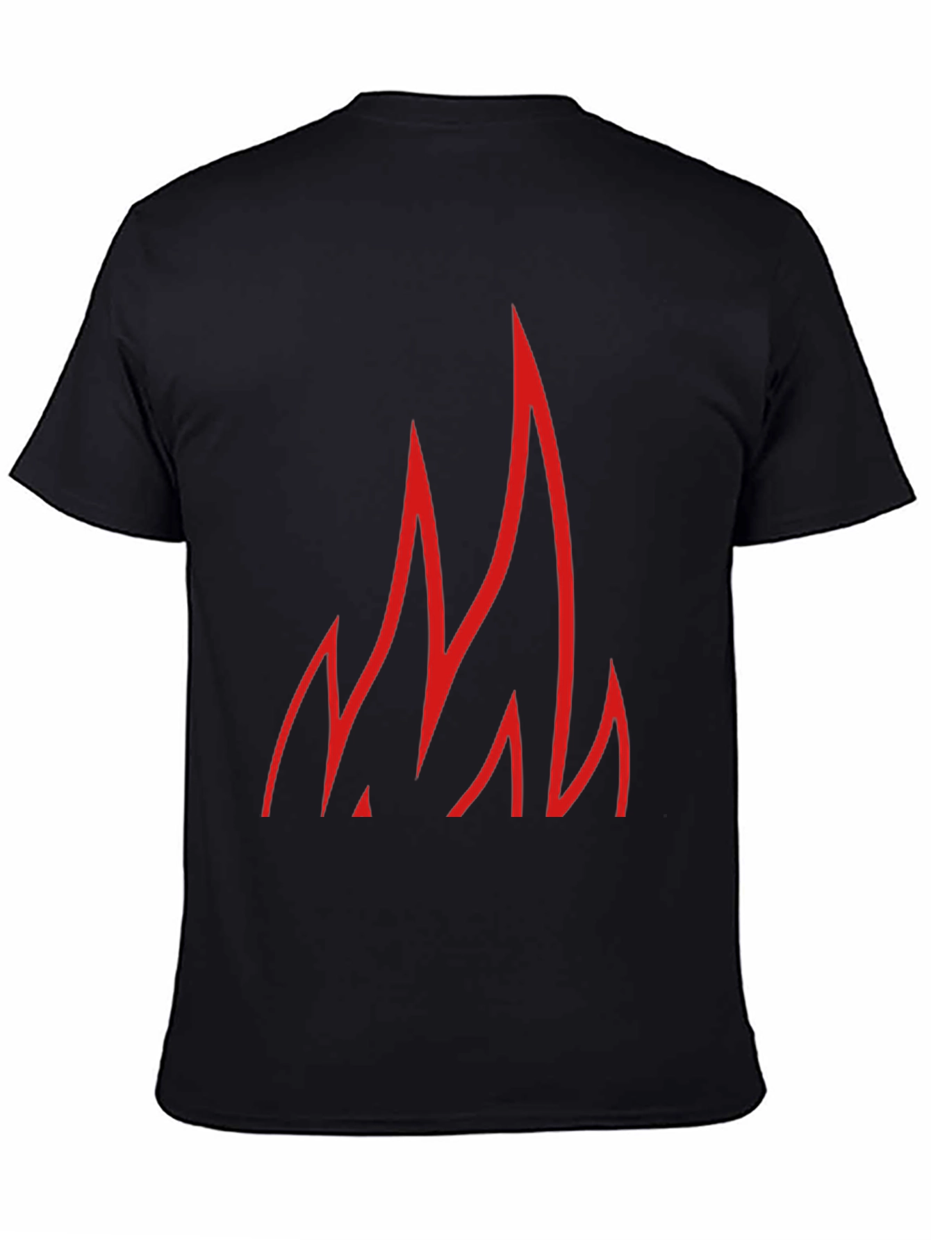 Red Flames Graphic Black T-Shirt