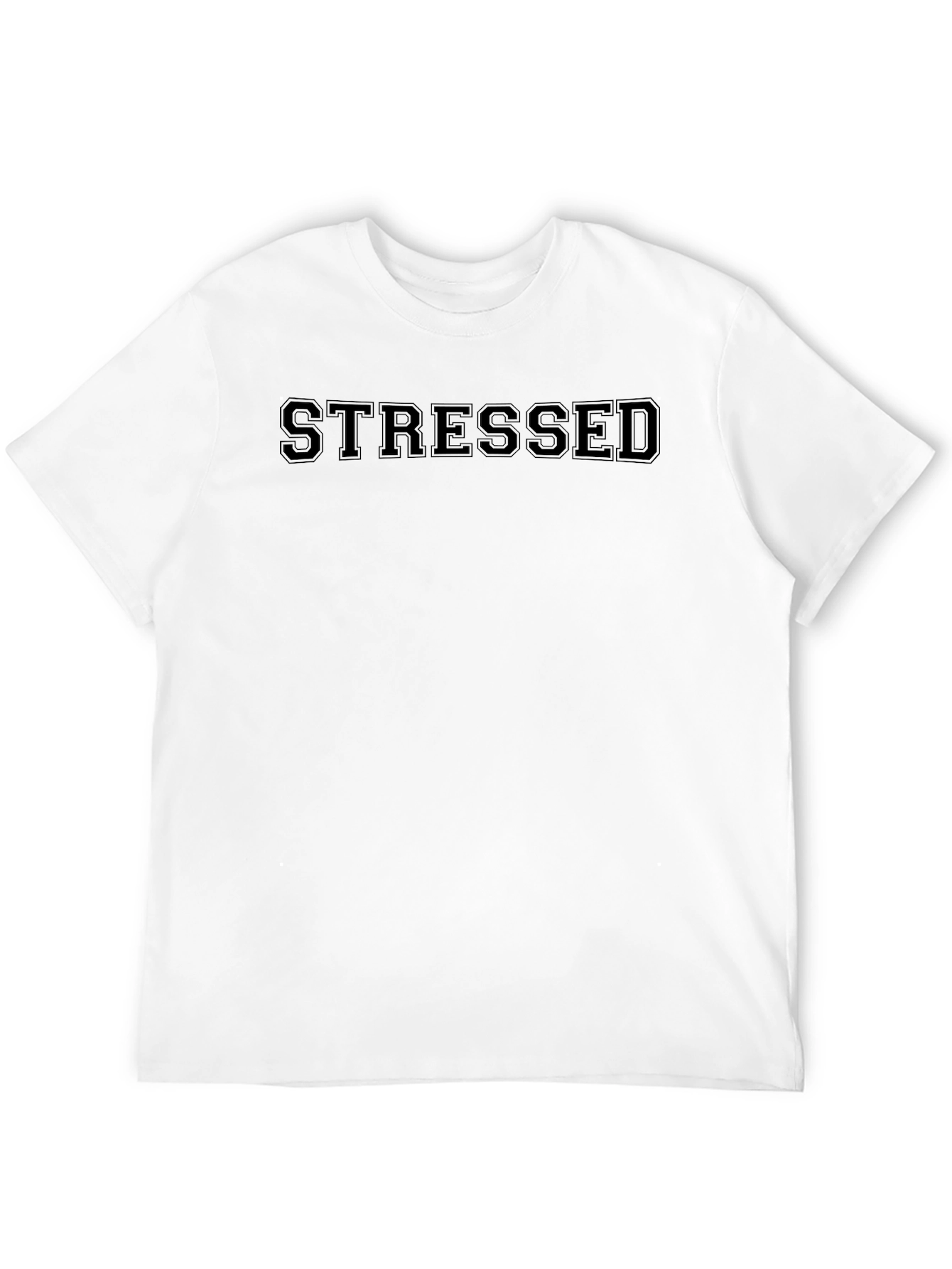 Stressed T-Shirt - Black Crew Neck Tee