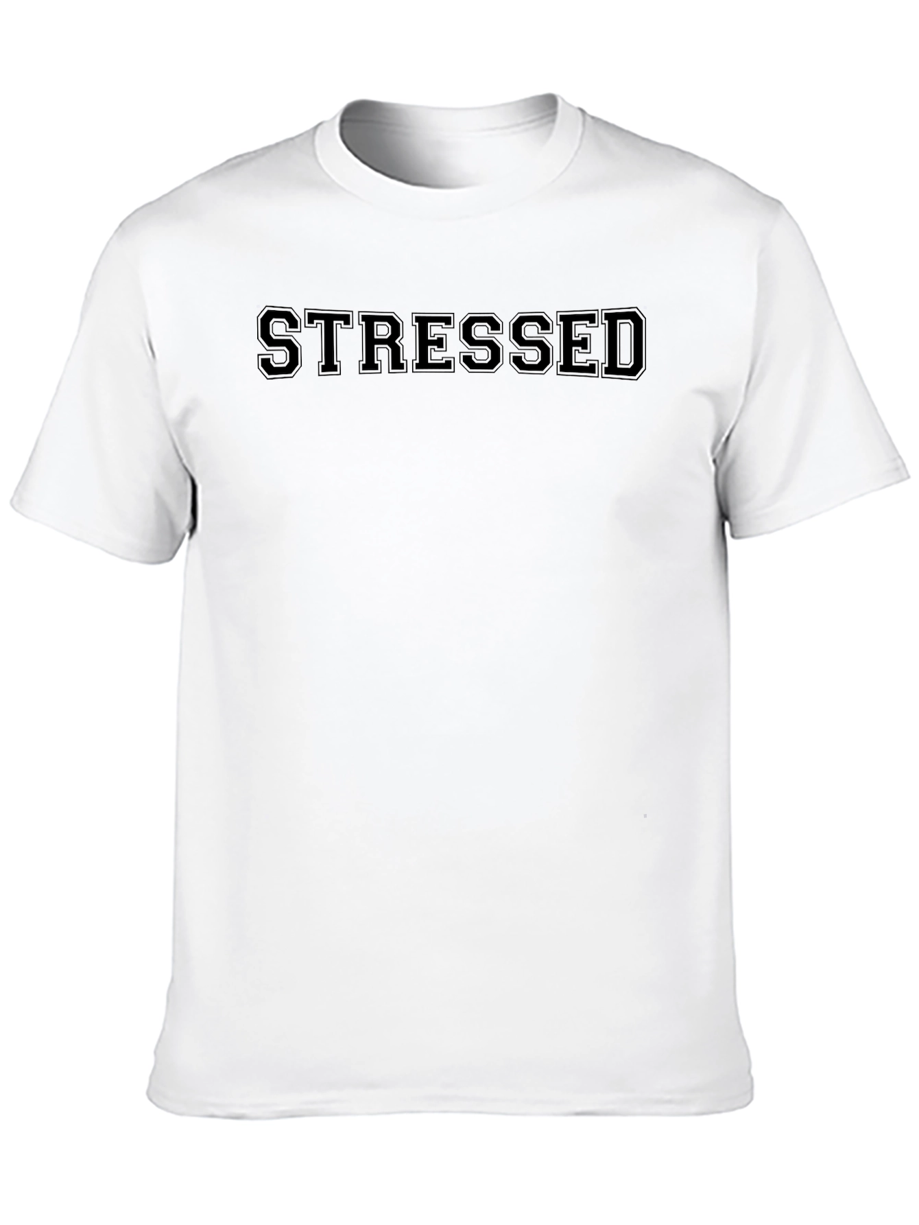 Stressed T-Shirt - Black Crew Neck Tee