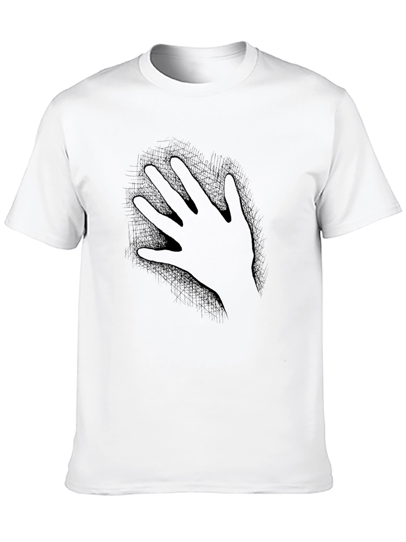 Hand Print Graphic Tee - Soft Black Cotton T-Shirt