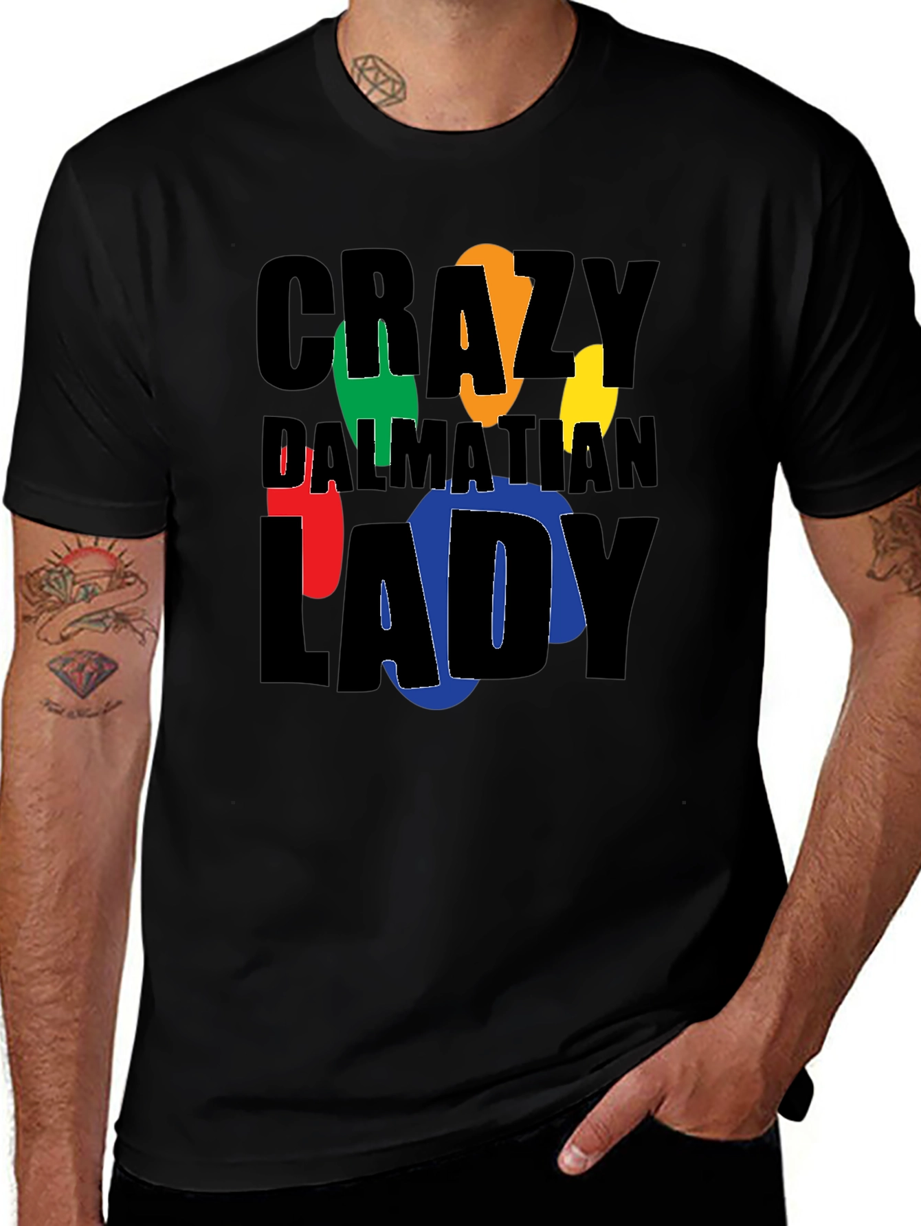 Crazy Dalmatian Lady Graphic T-Shirt