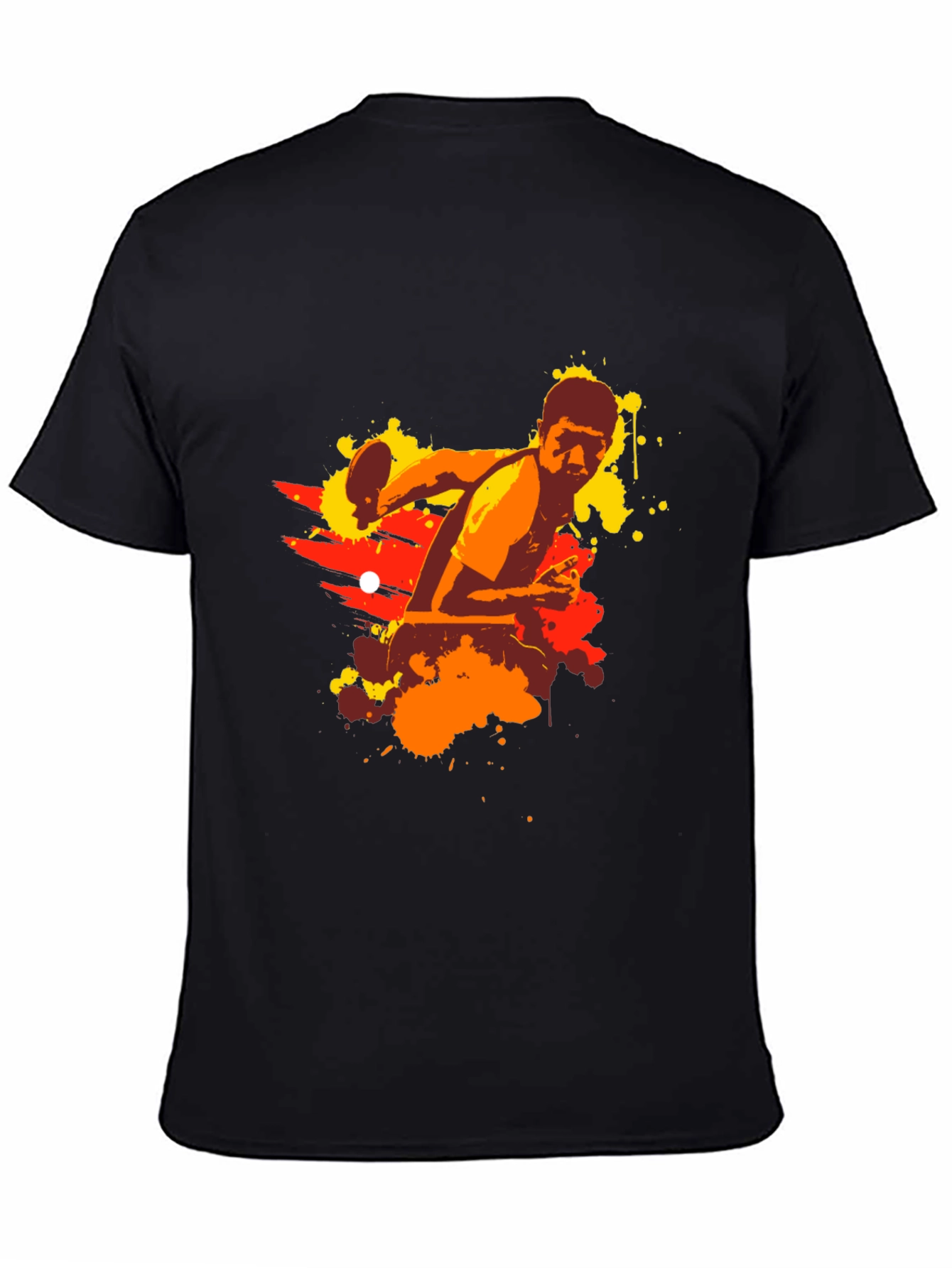 Table Tennis Graphic Tee - Black Cotton Shirt
