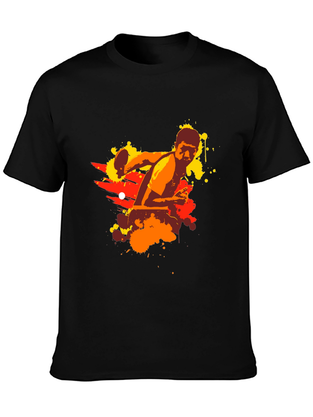 Table Tennis Graphic Tee - Black Cotton Shirt