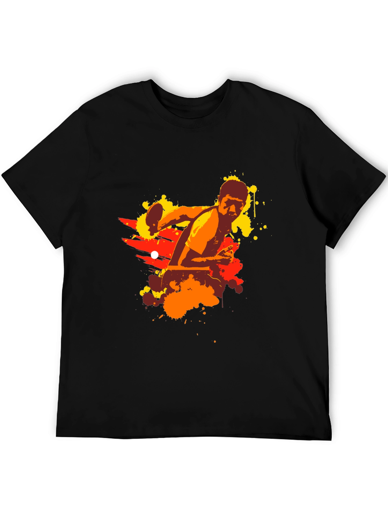 Table Tennis Graphic Tee - Black Cotton Shirt