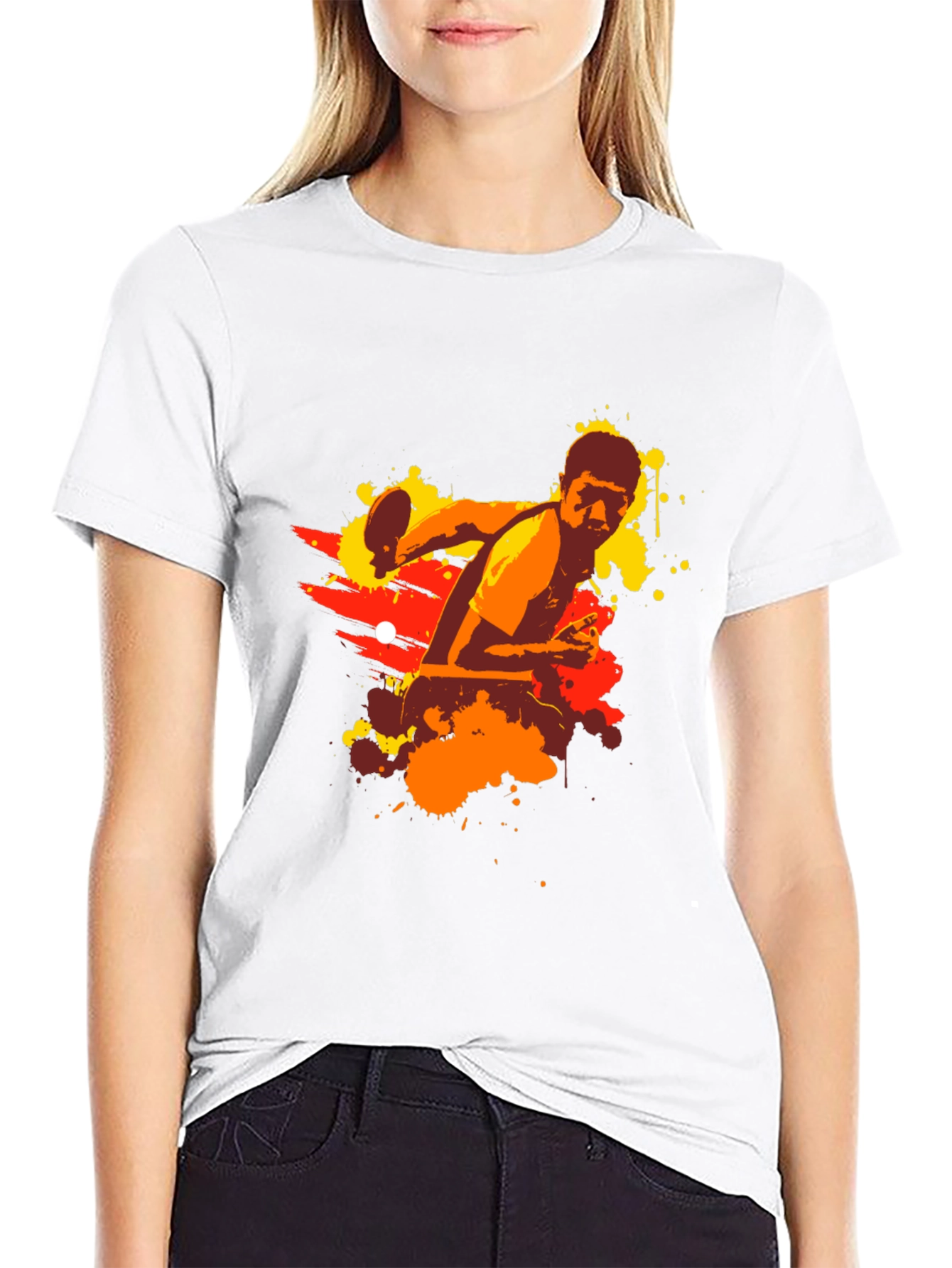 Table Tennis Graphic Tee - Black Cotton Shirt