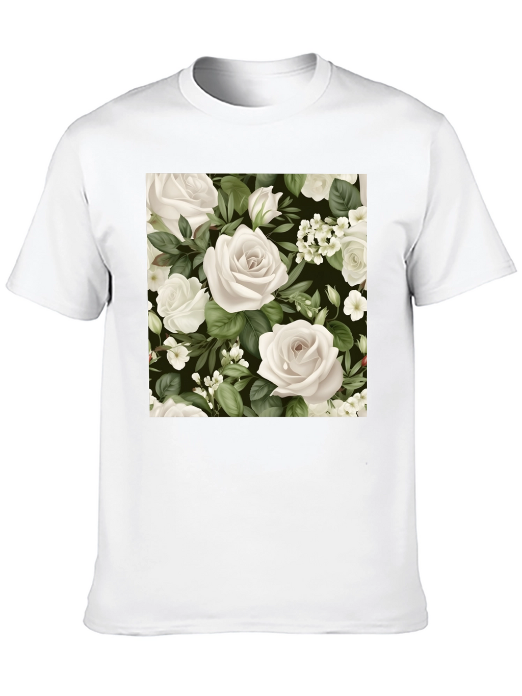 Floral Rose T-Shirt - Black Cotton Blend