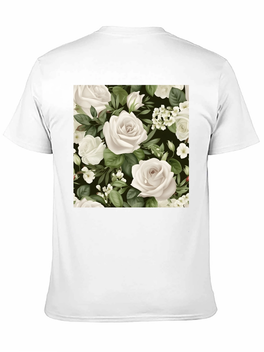 Floral Rose T-Shirt - Black Cotton Blend