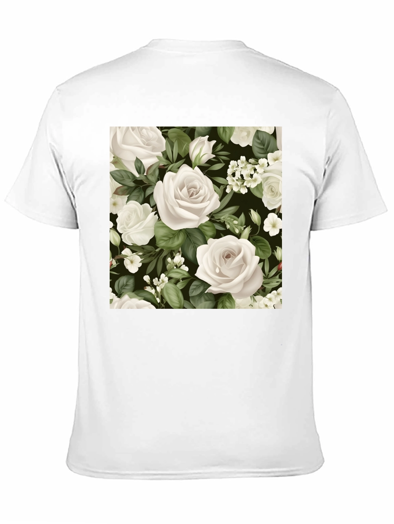 Floral Rose T-Shirt - Black Cotton Blend