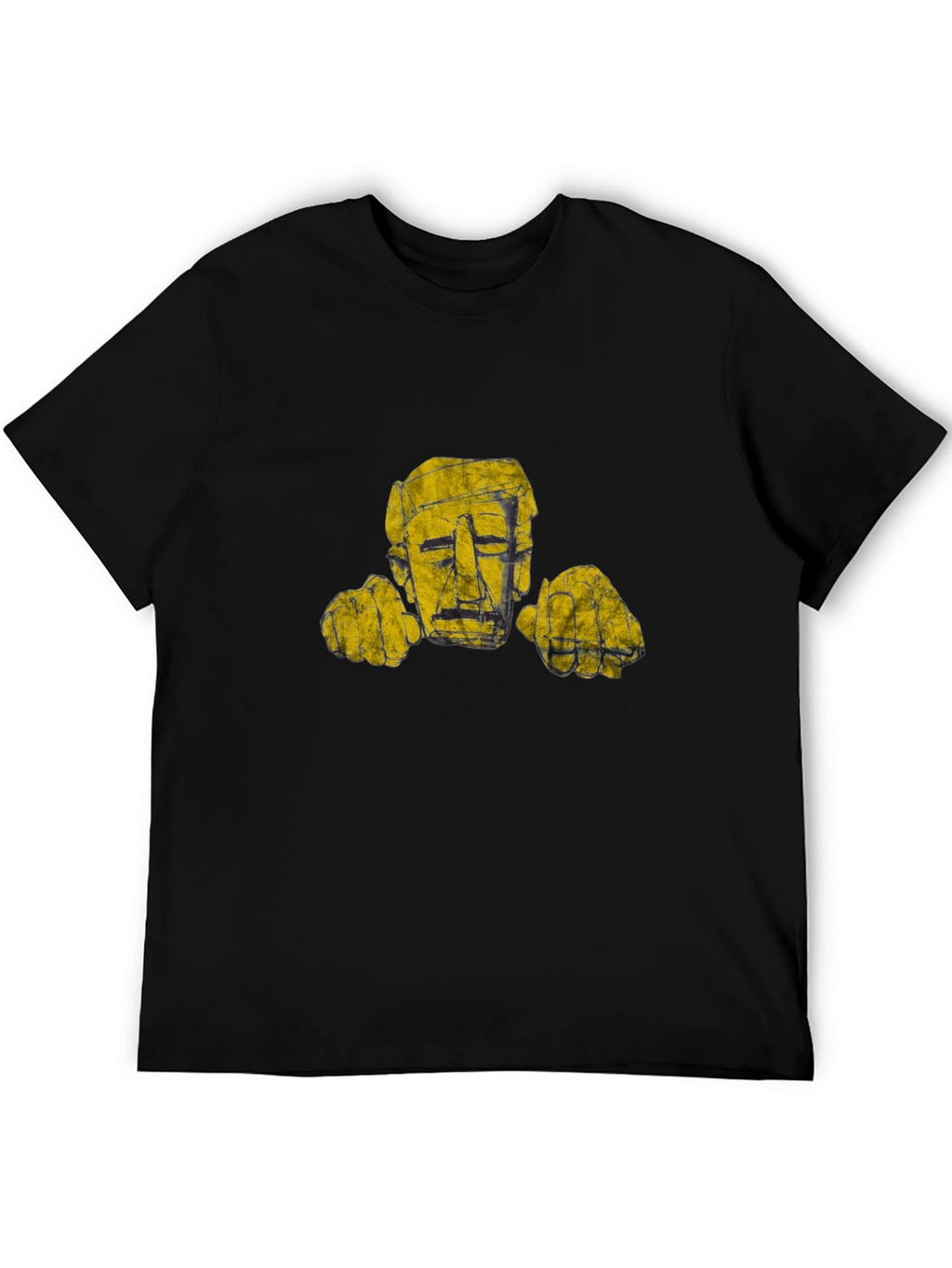 Abstract Head Graphic Black T-Shirt