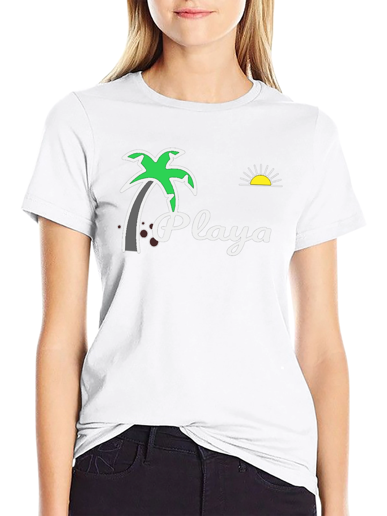 Playa Palm Tree Graphic Tee - Beach Vibes