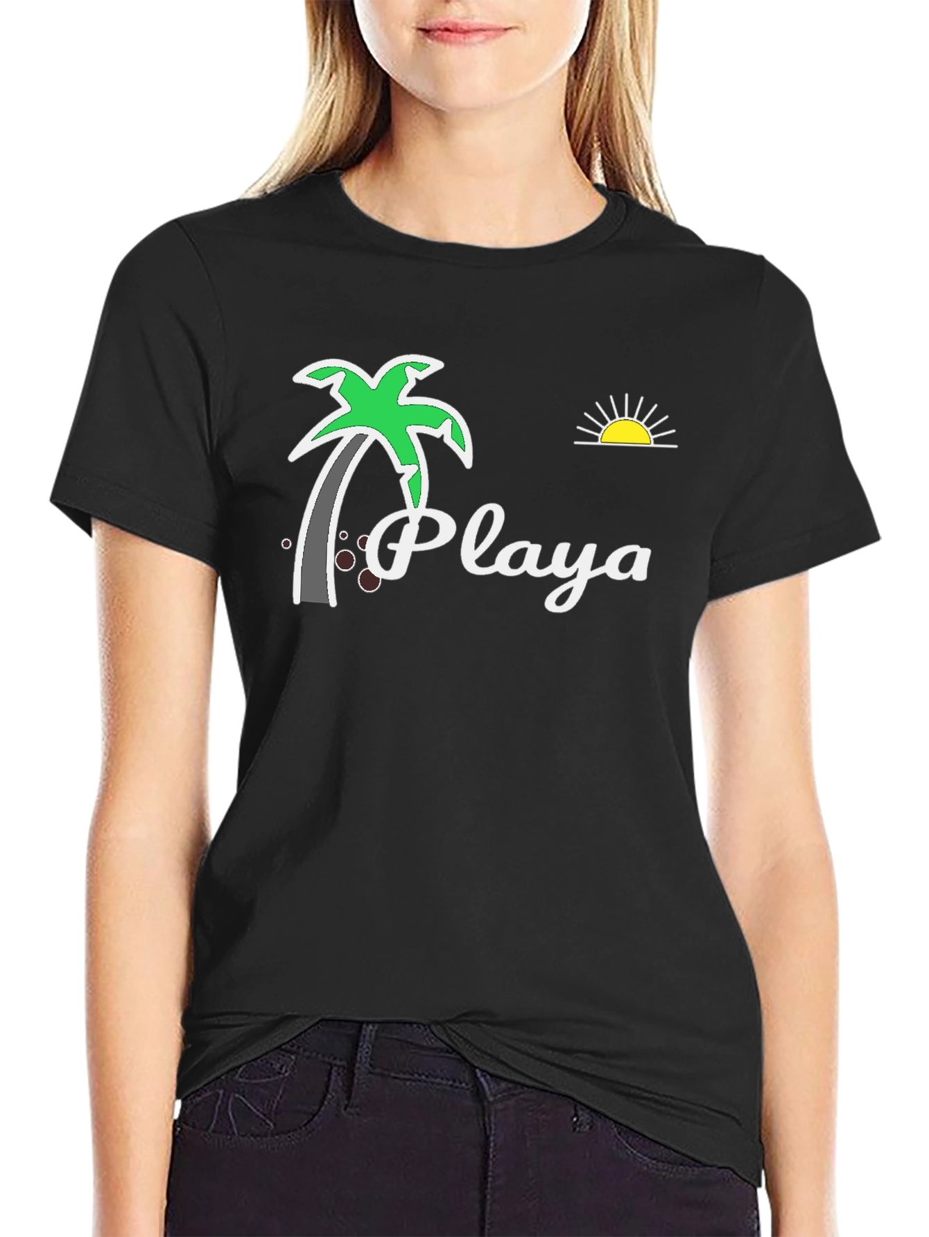 Playa Palm Tree Graphic Tee - Beach Vibes