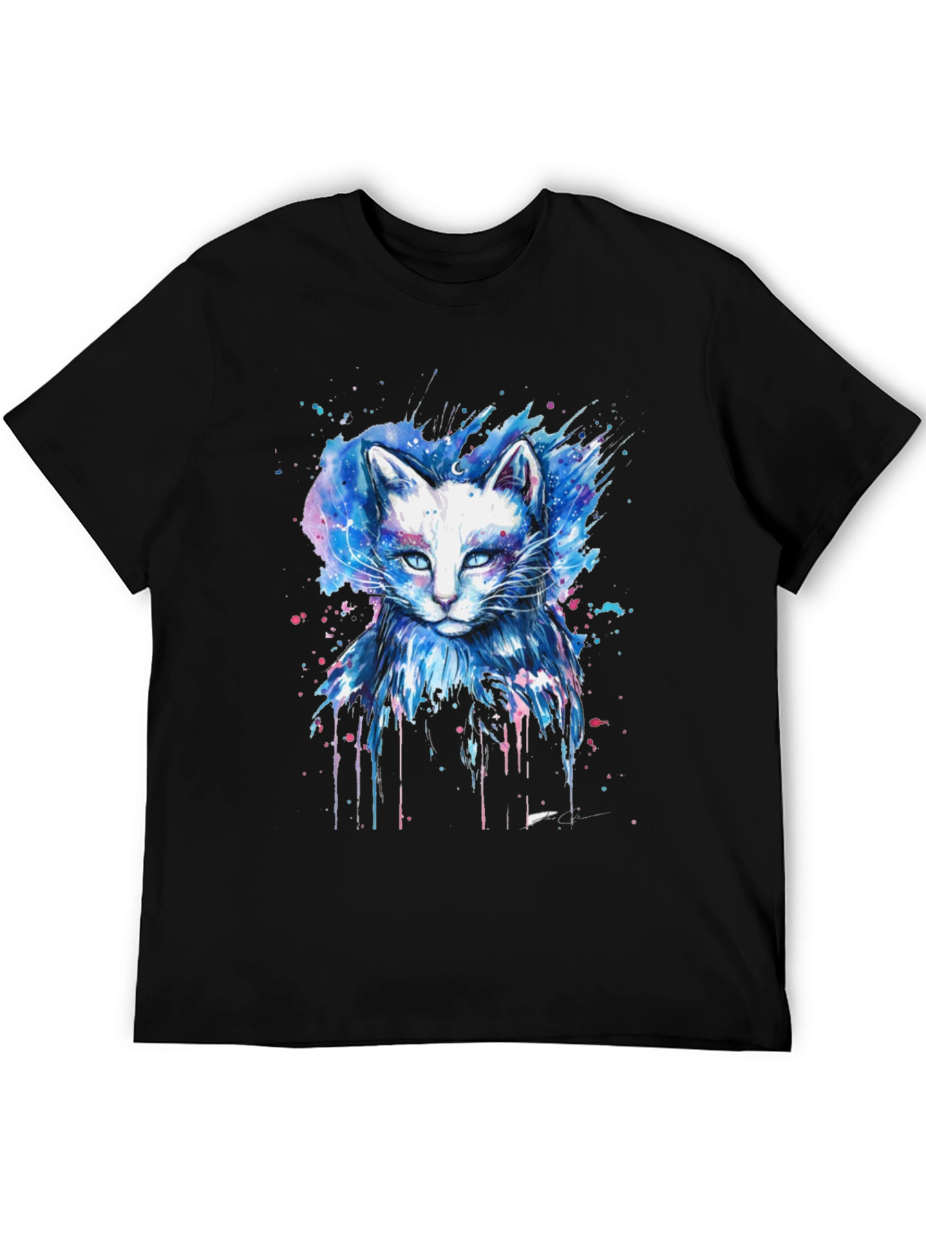 Watercolor Cat Graphic Tee - Unique Design