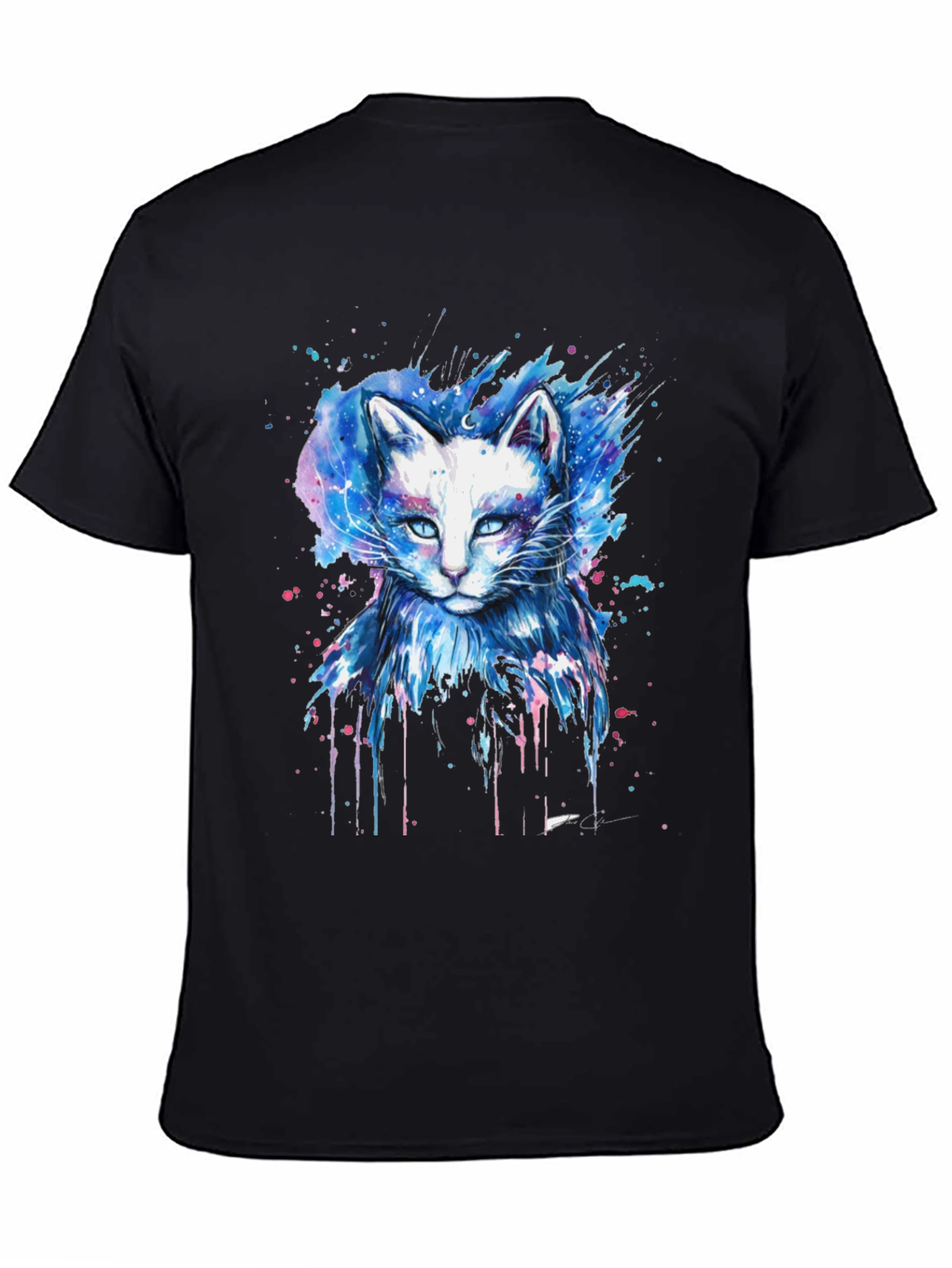 Watercolor Cat Graphic Tee - Unique Design