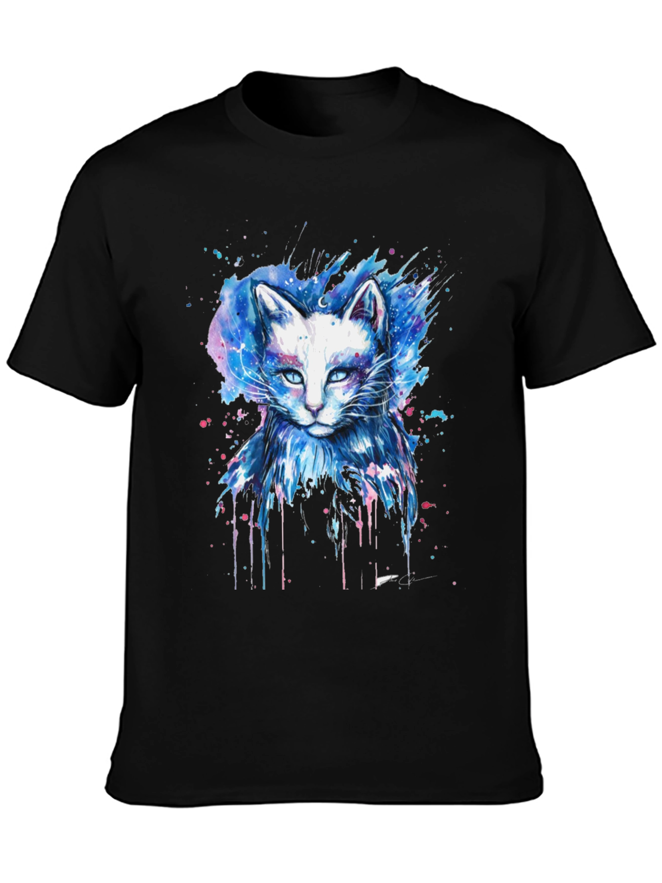 Watercolor Cat Graphic Tee - Unique Design