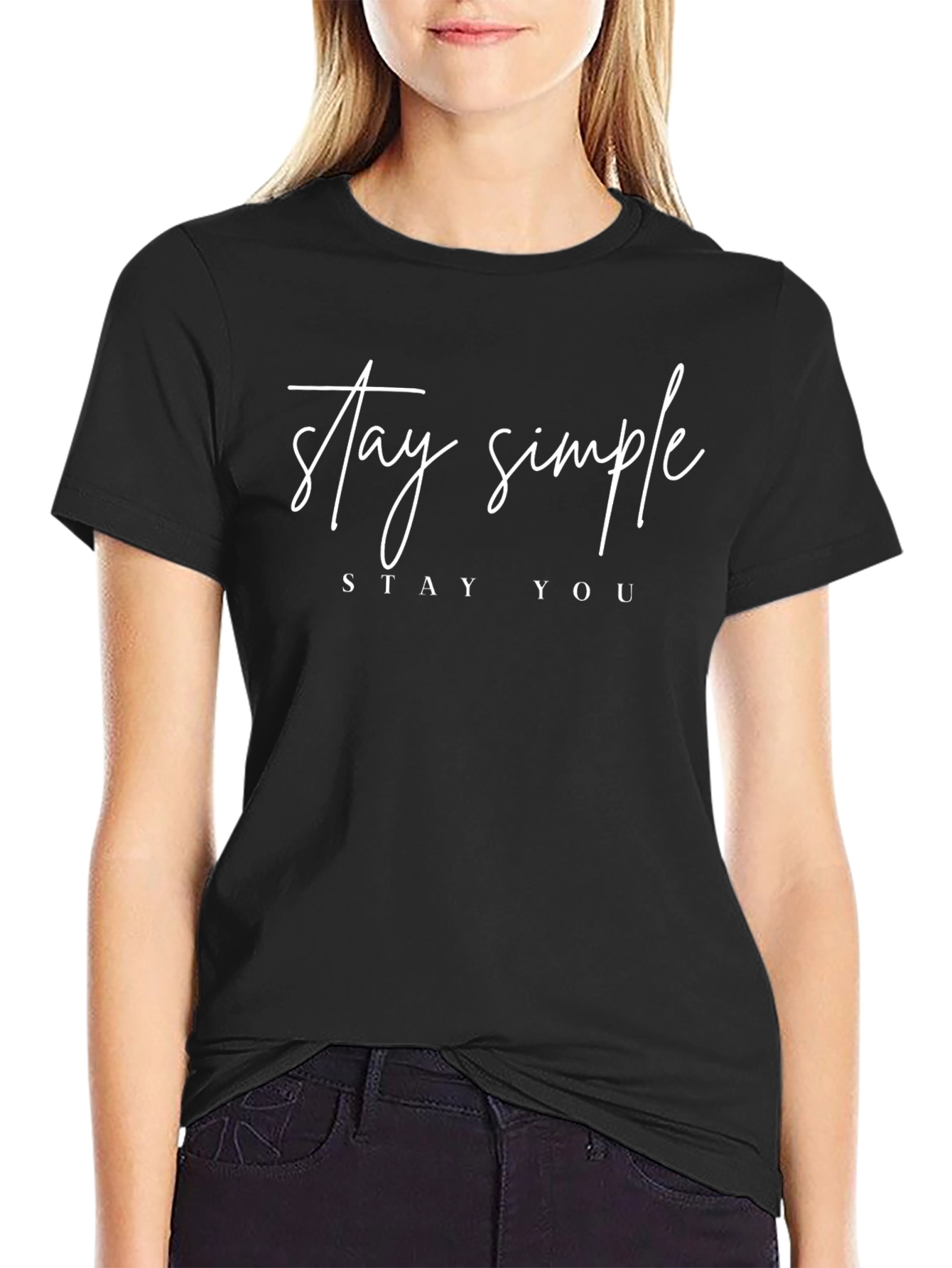 Stay Simple T-Shirt - Stylish Black Tee