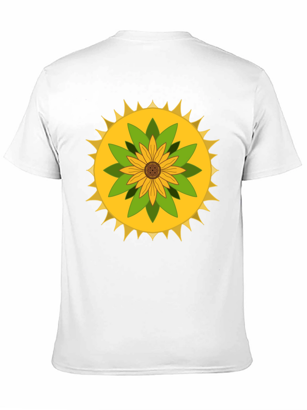 Sunflower Mandala Graphic Black T-Shirt