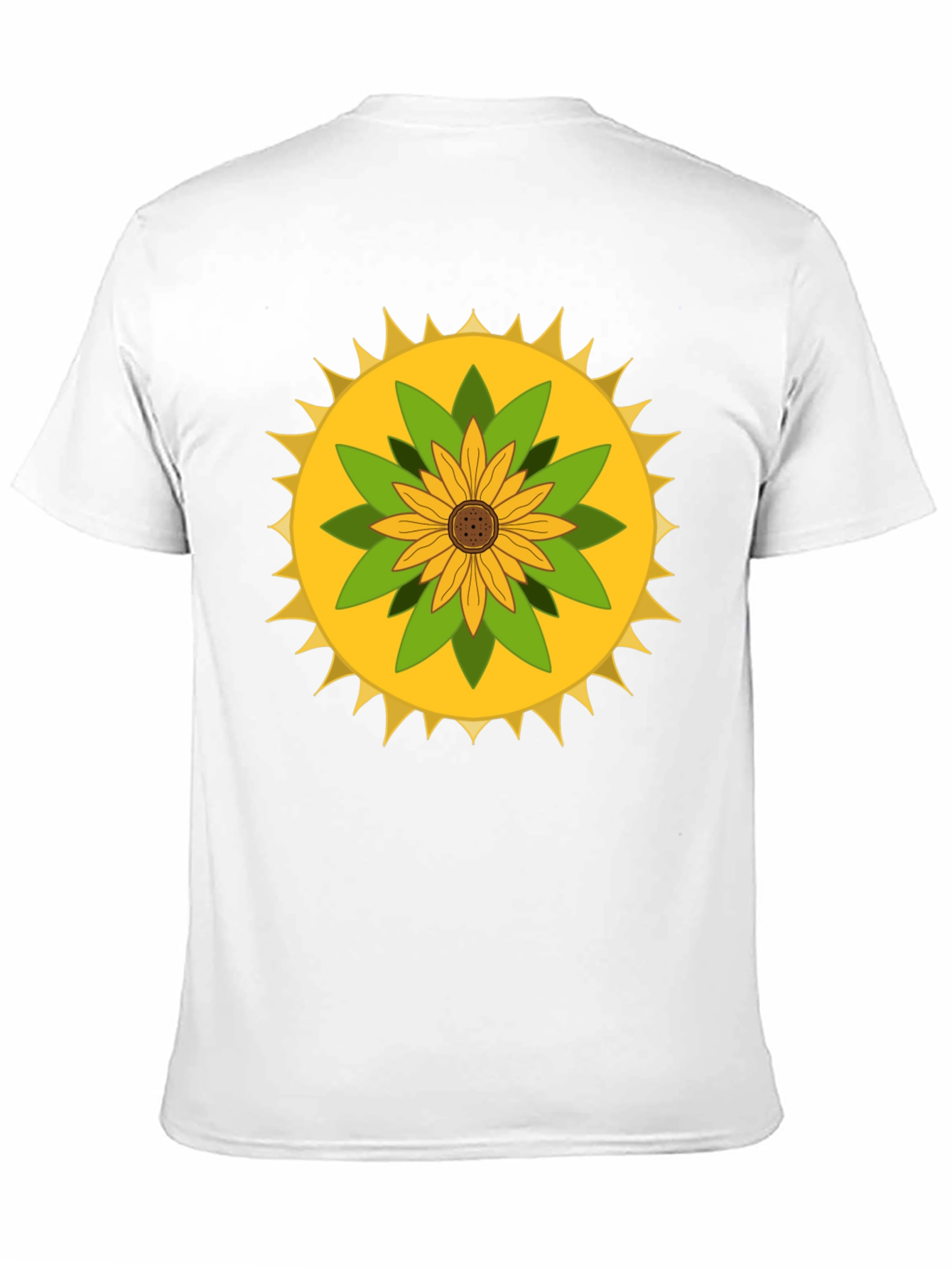 Sunflower Mandala Graphic Black T-Shirt