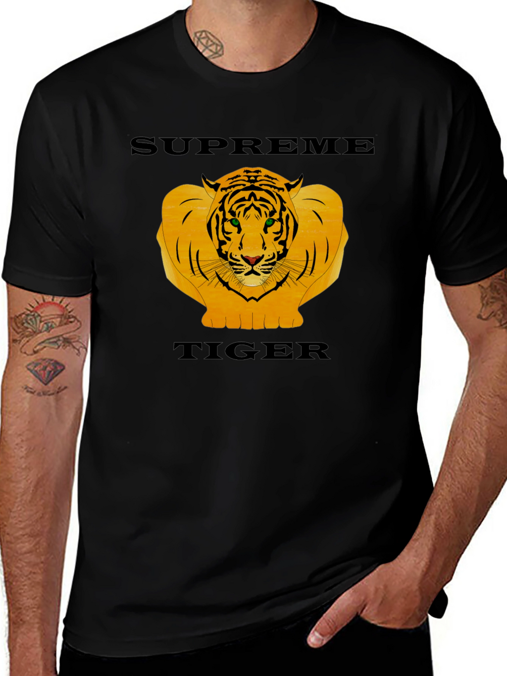 Supreme Tiger Graphic Black T-Shirt