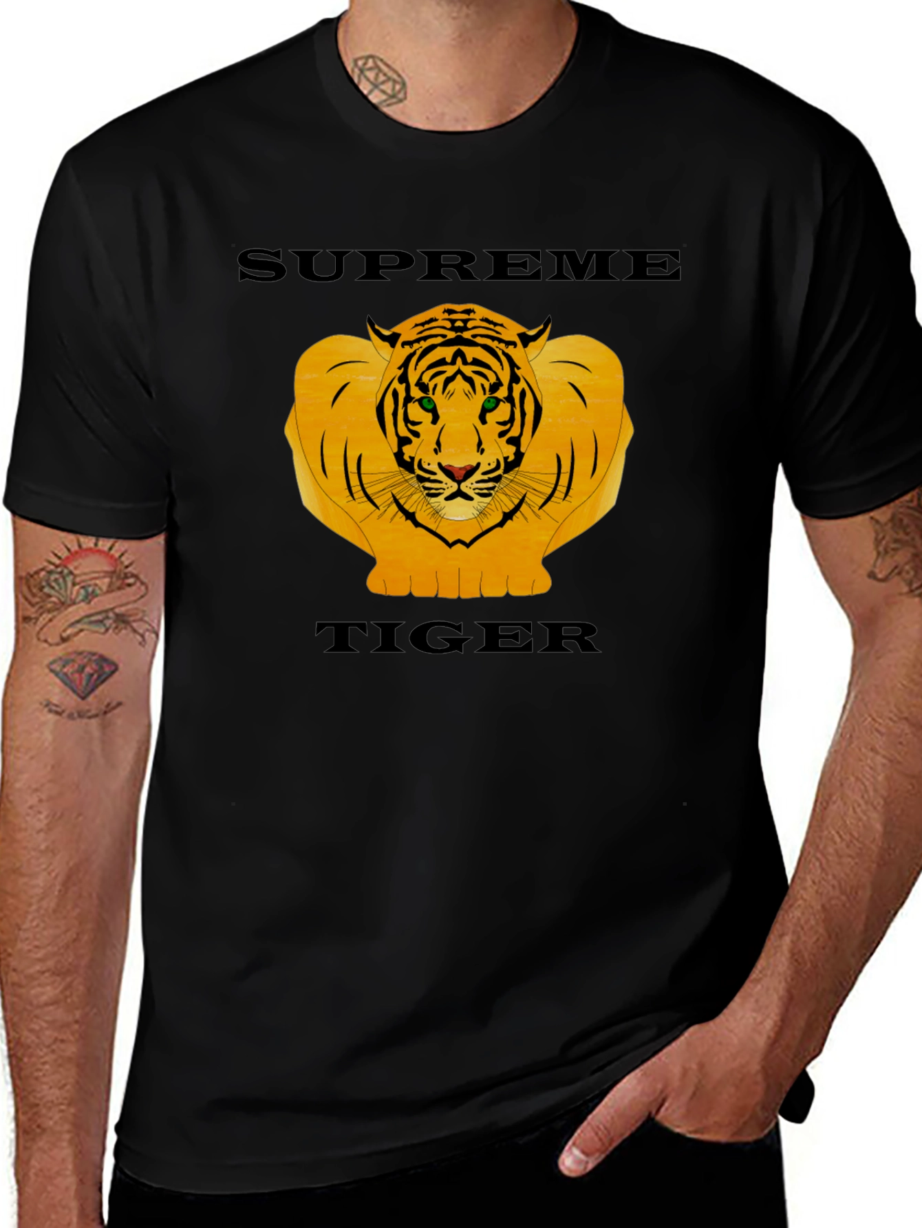 Supreme Tiger Graphic Black T-Shirt