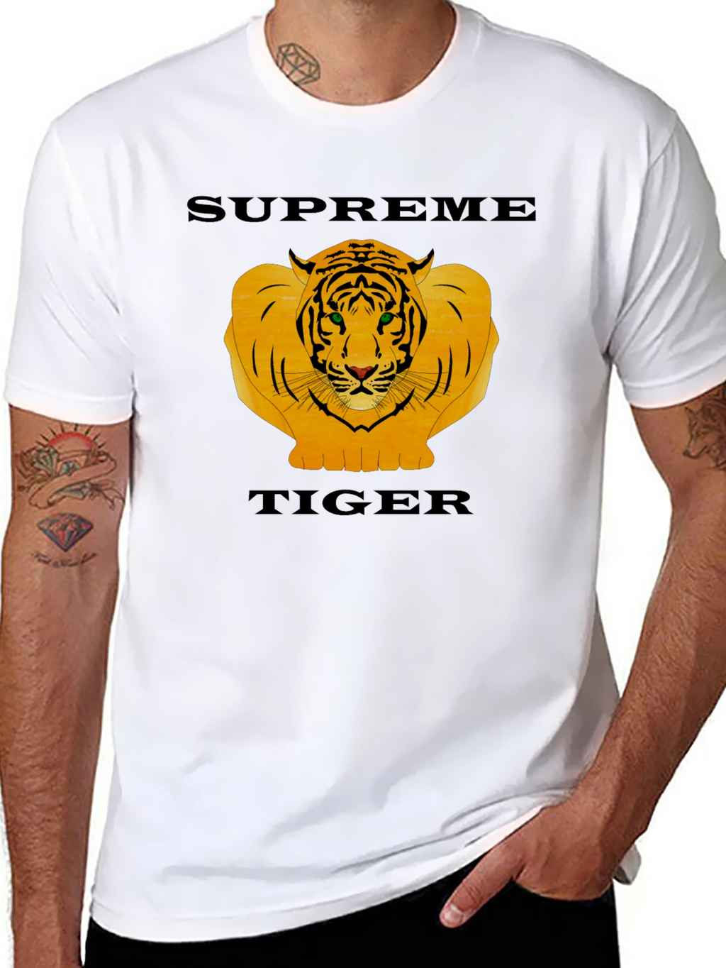 Supreme Tiger Graphic Black T-Shirt