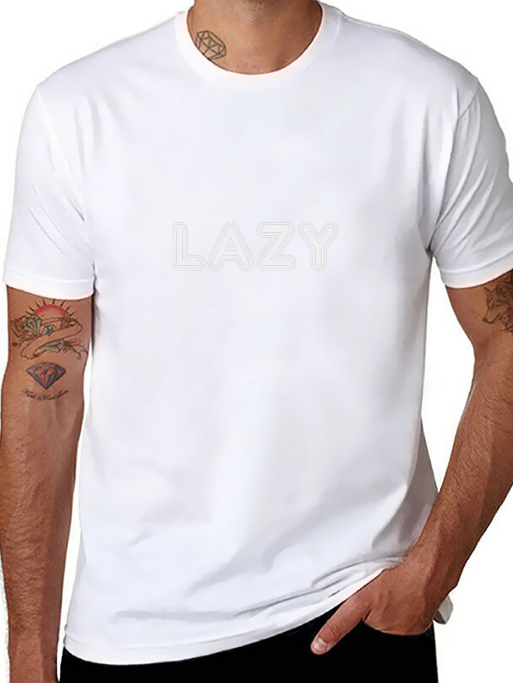 Lazy Graphic Tee - Casual Cotton Comfort