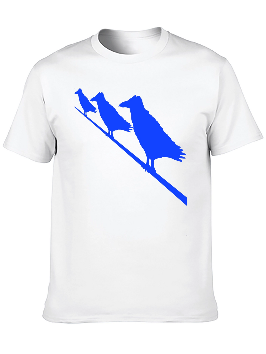 Raven Silhouette Graphic Tee - Black Cotton Bird T-Shirt
