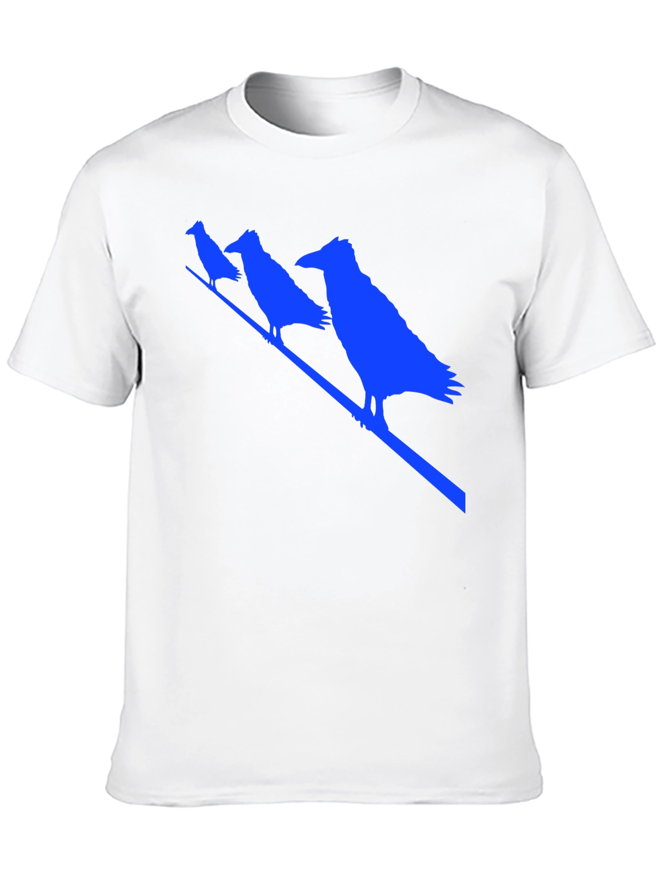 Raven Silhouette Graphic Tee - Black Cotton Bird T-Shirt
