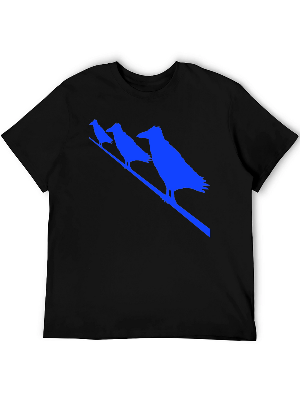 Raven Silhouette Graphic Tee - Black Cotton Bird T-Shirt