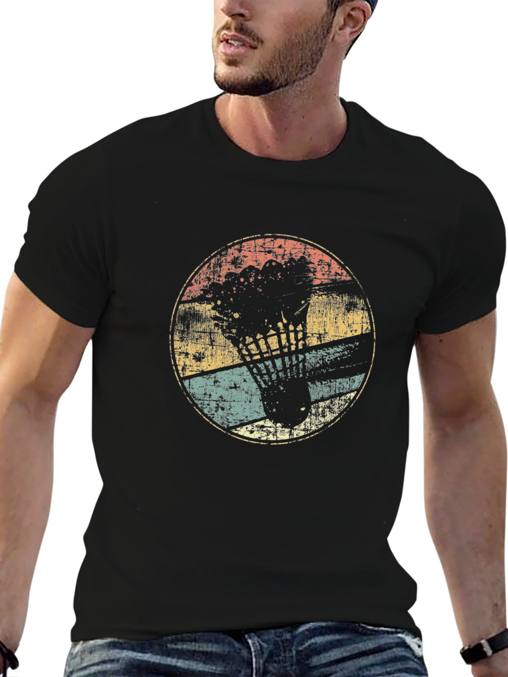 Retro Badminton Shuttlecock Graphic Tee