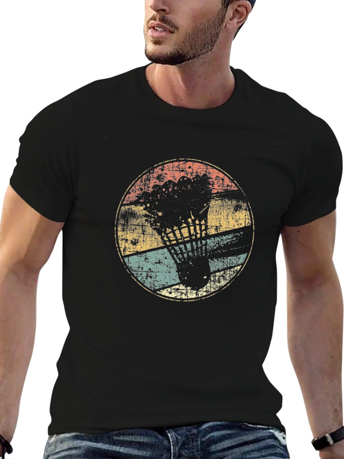 Retro Badminton Shuttlecock Graphic Tee
