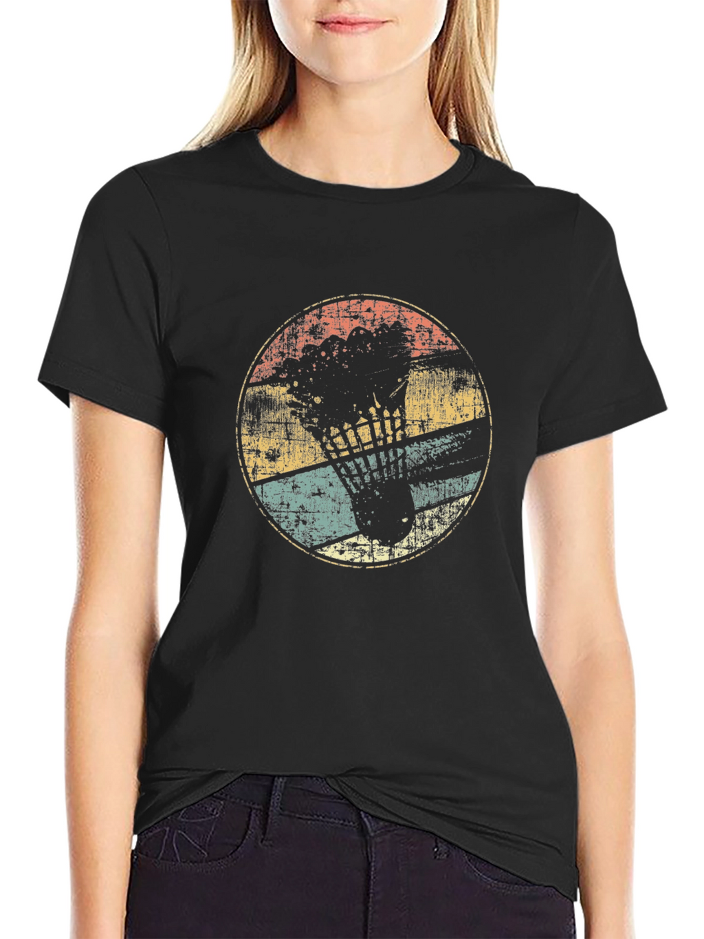 Retro Badminton Shuttlecock Graphic Tee