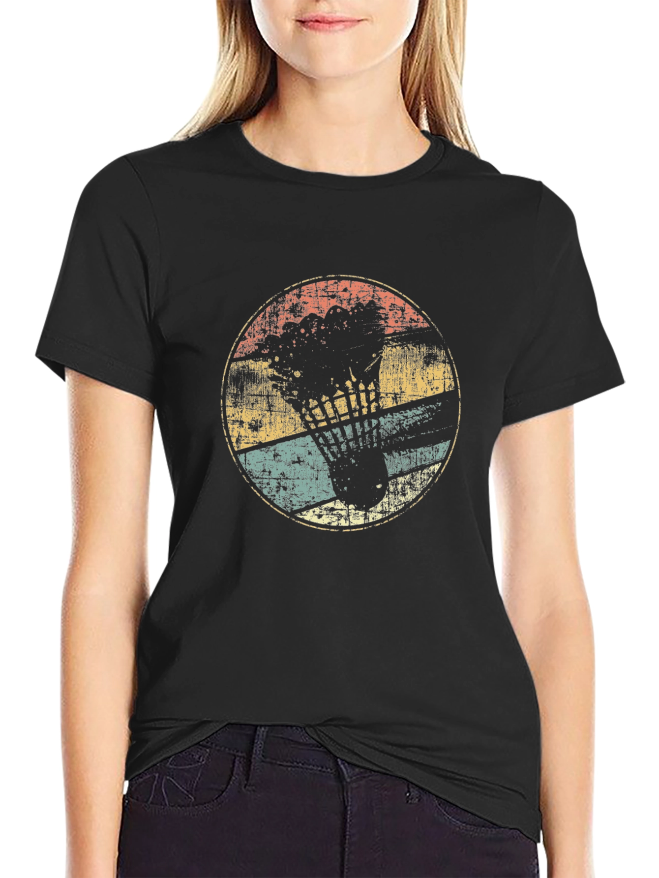 Retro Badminton Shuttlecock Graphic Tee