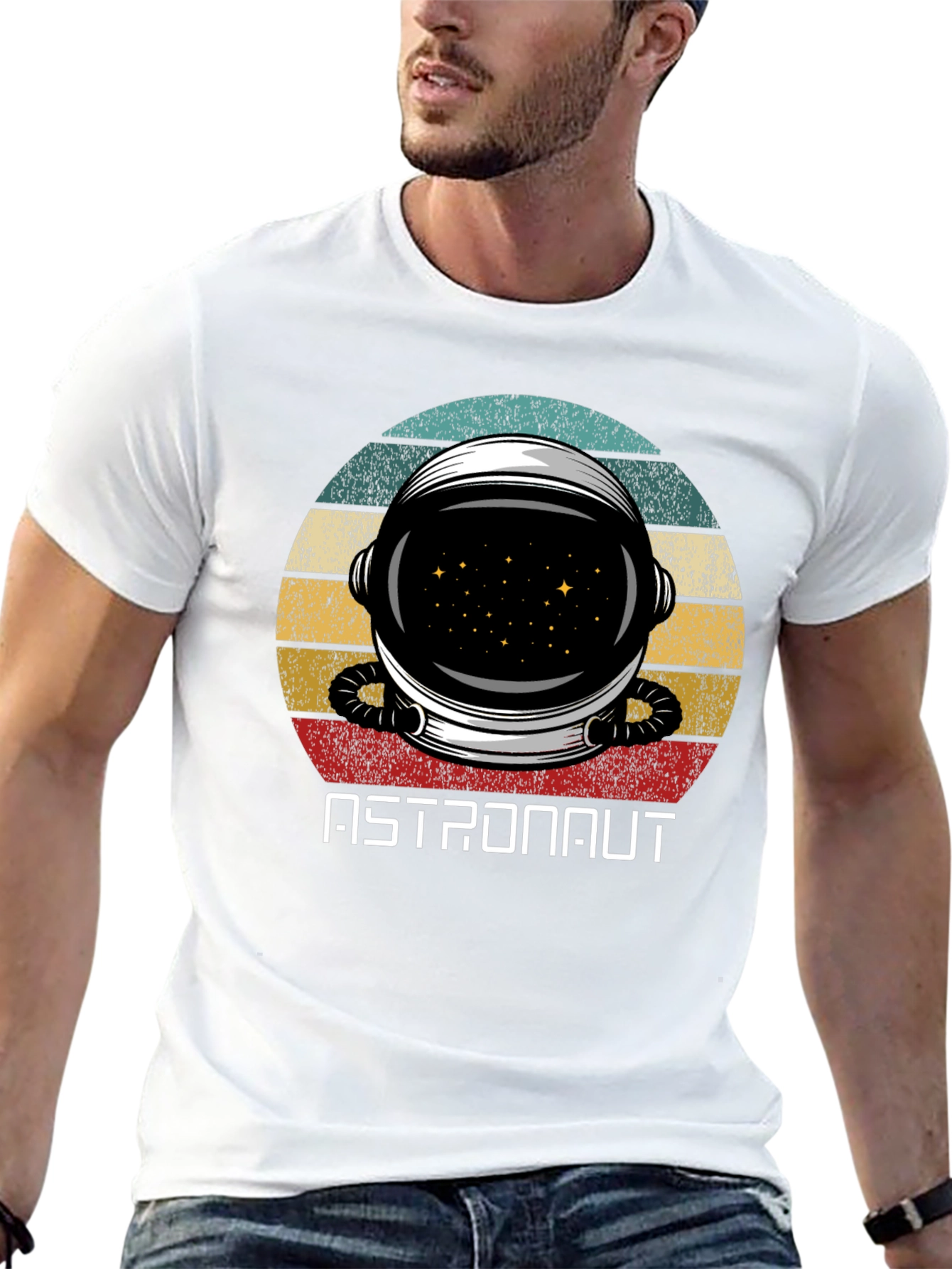 Retro Astronaut Helmet T-Shirt - Space Exploration