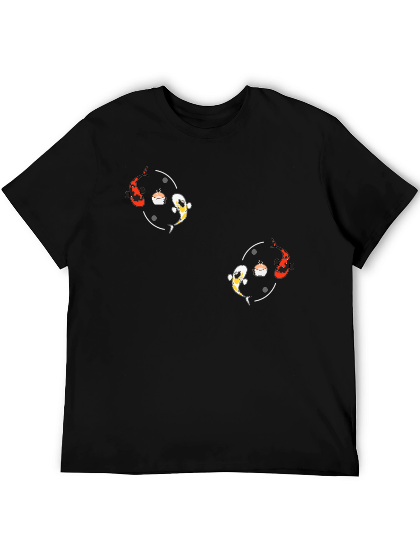Koi Fish Yin Yang Graphic Tee - Black Unisex T-Shirt