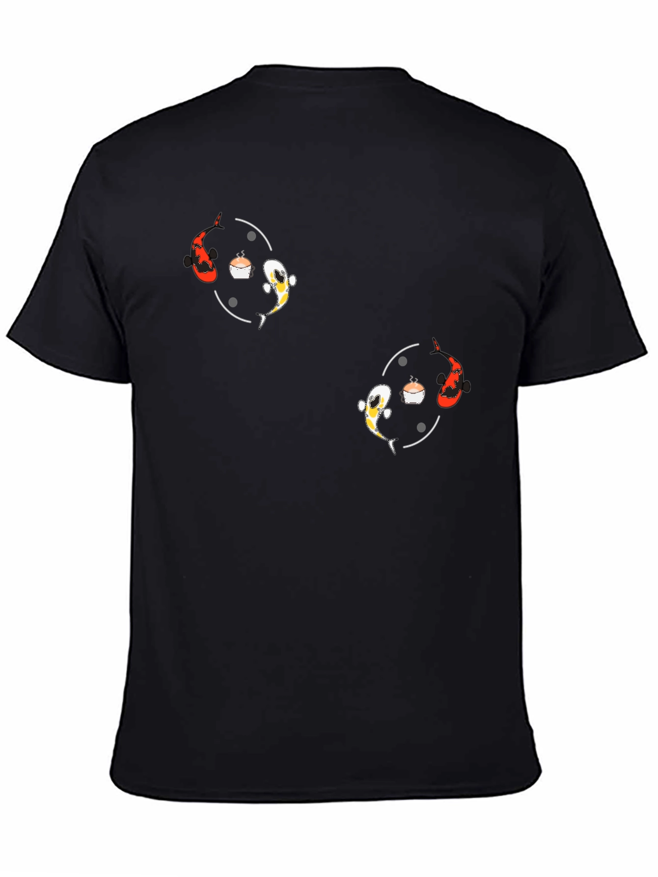Koi Fish Yin Yang Graphic Tee - Black Unisex T-Shirt