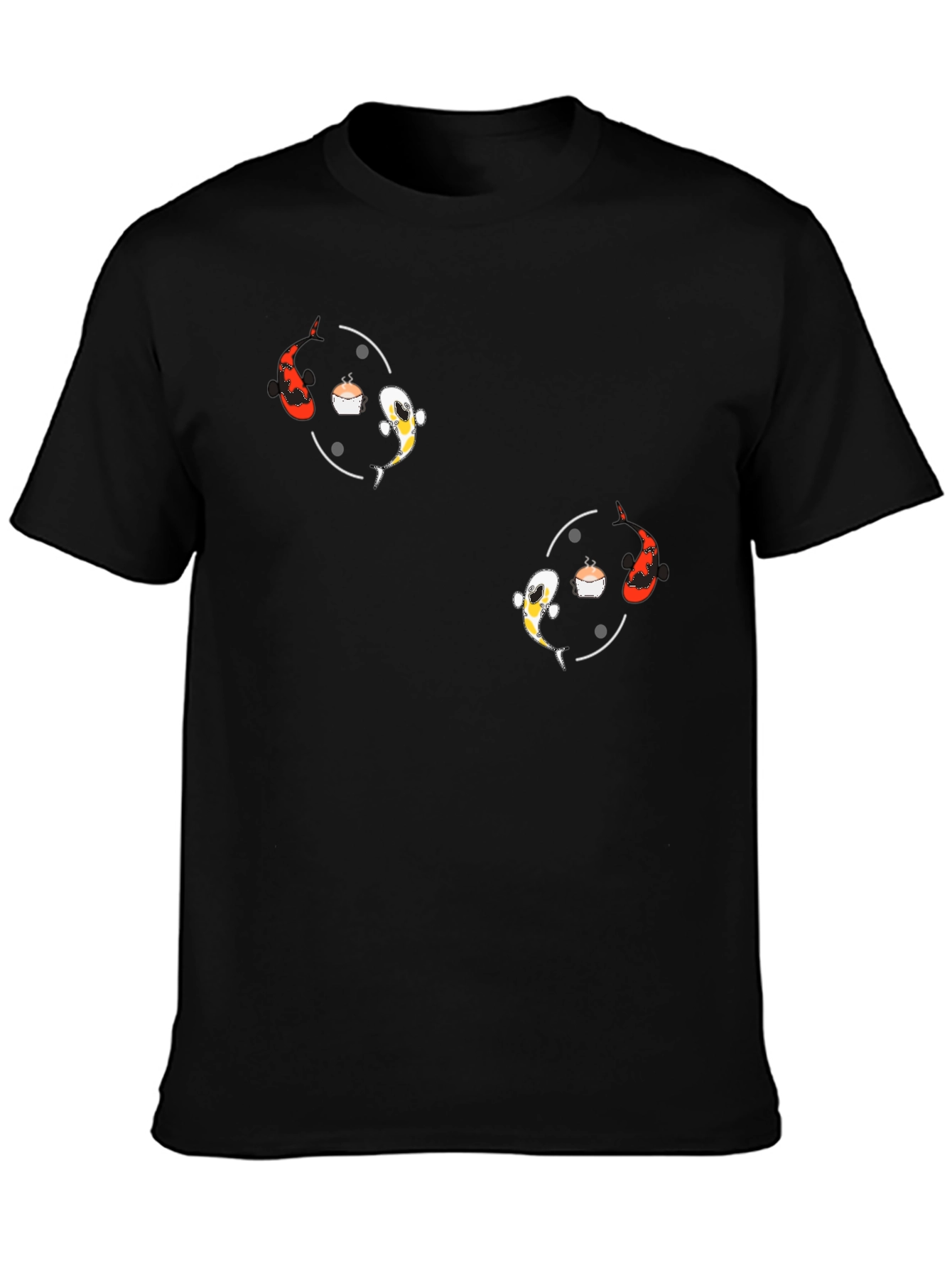 Koi Fish Yin Yang Graphic Tee - Black Unisex T-Shirt