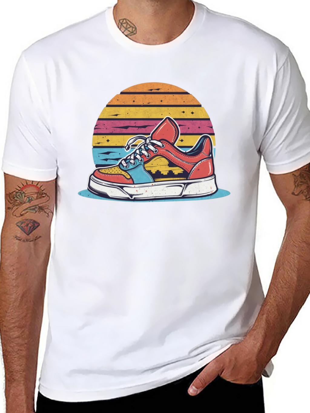 Retro Sneaker Graphic Tee - Black