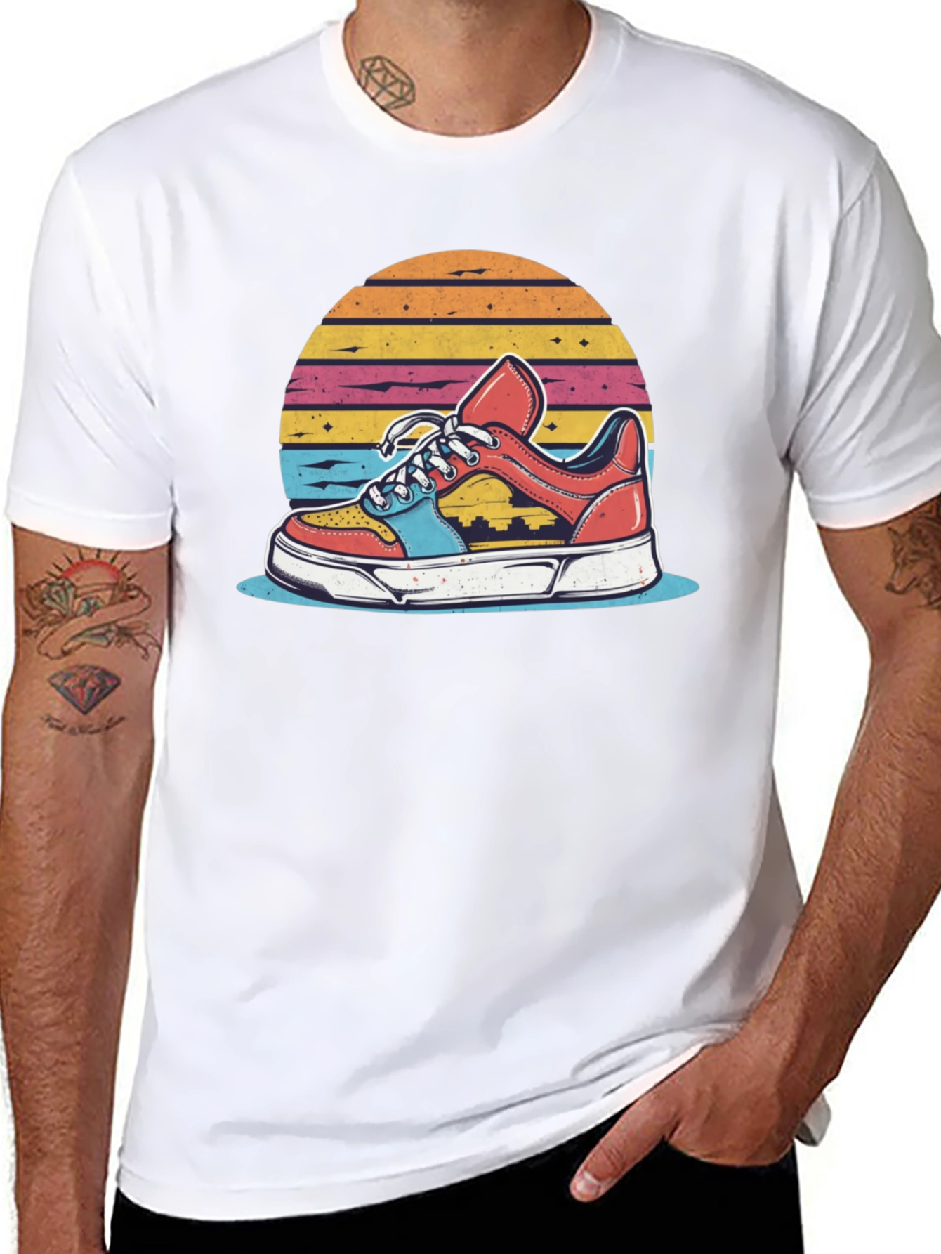 Retro Sneaker Graphic Tee - Black