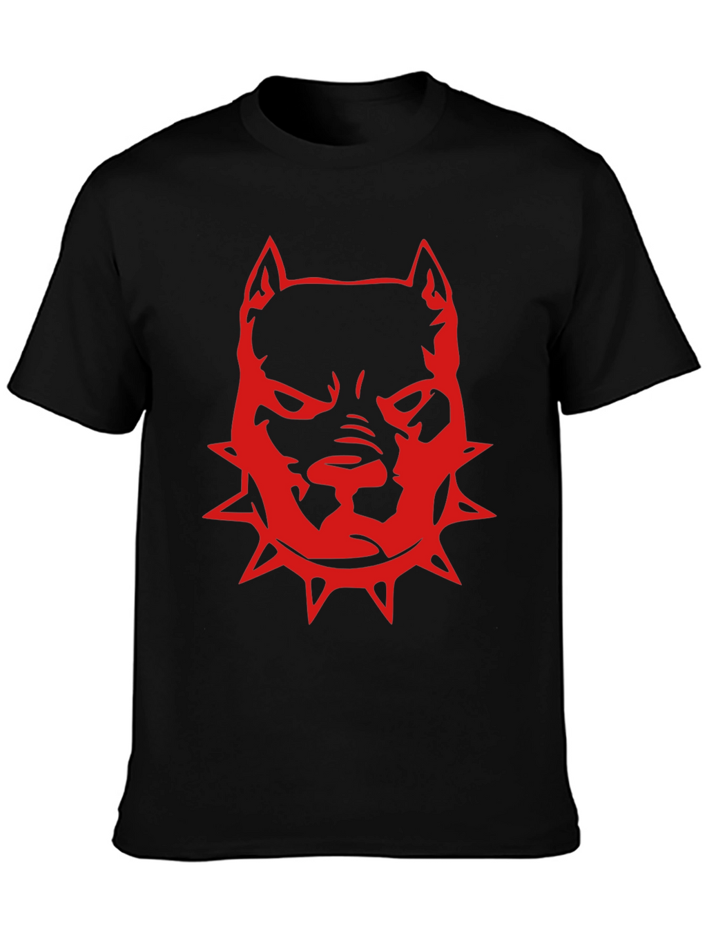 Red Pitbull Graphic T-Shirt - Black