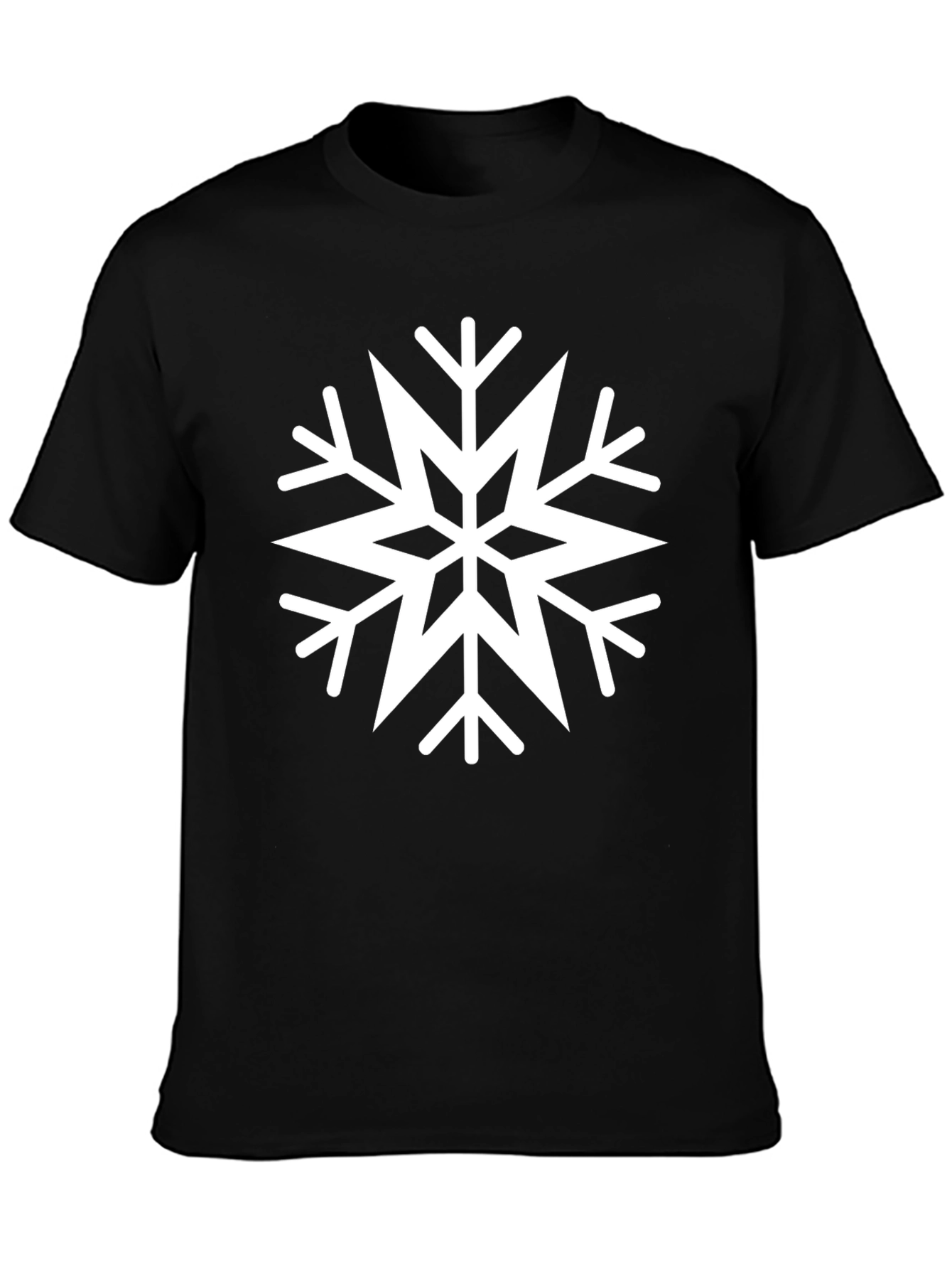 Snowflake Graphic Tee - Black Cotton Blend