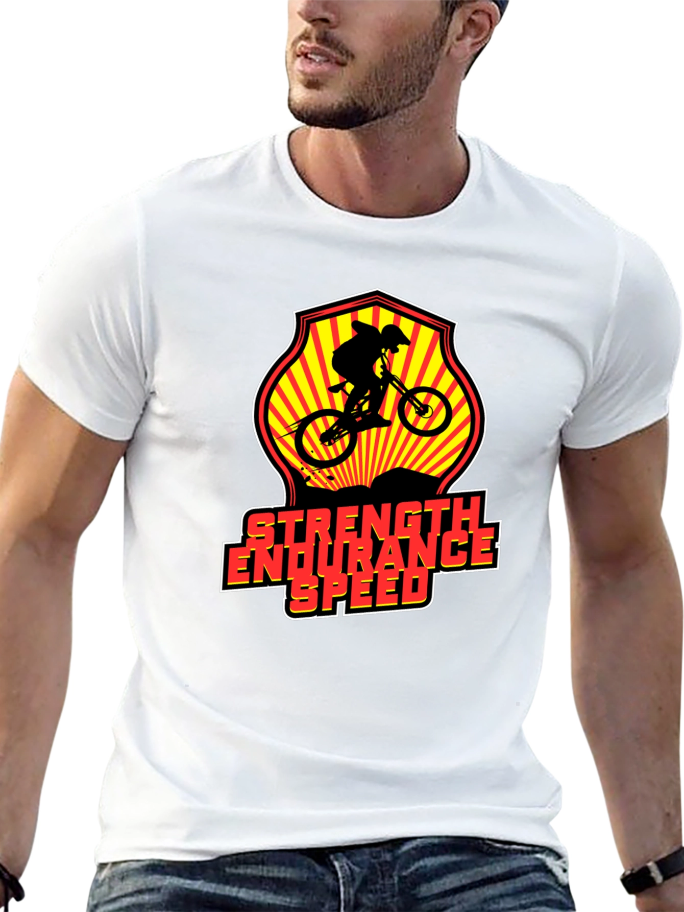 Mountain Bike Adventure T-Shirt - Strength Endurance Speed