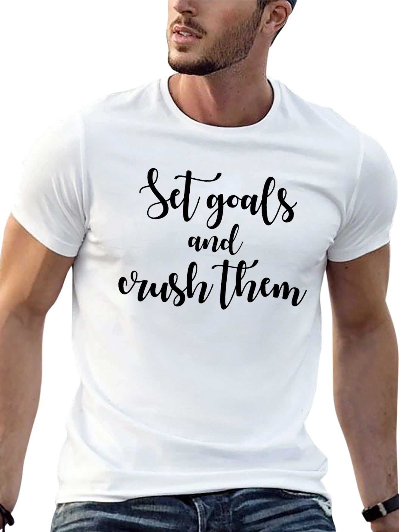 Motivational Set Goals Black T-Shirt