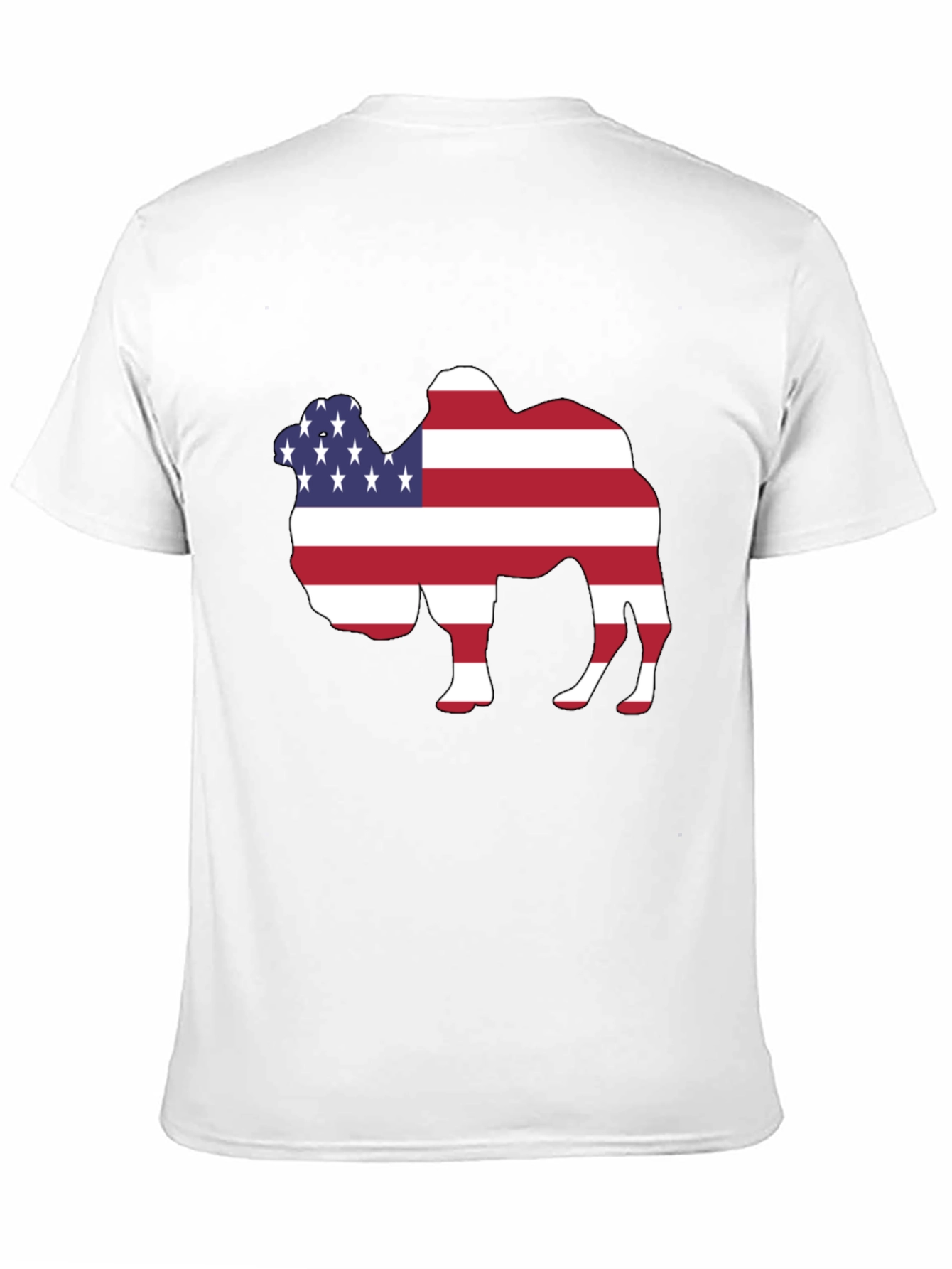 American Flag Camel Graphic Tee - Patriotic T-Shirt