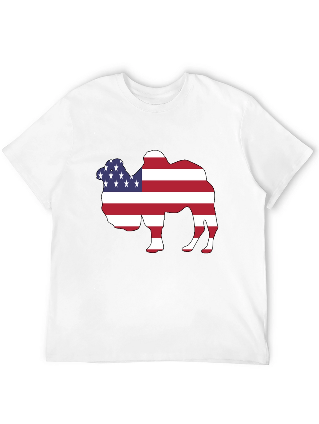 American Flag Camel Graphic Tee - Patriotic T-Shirt