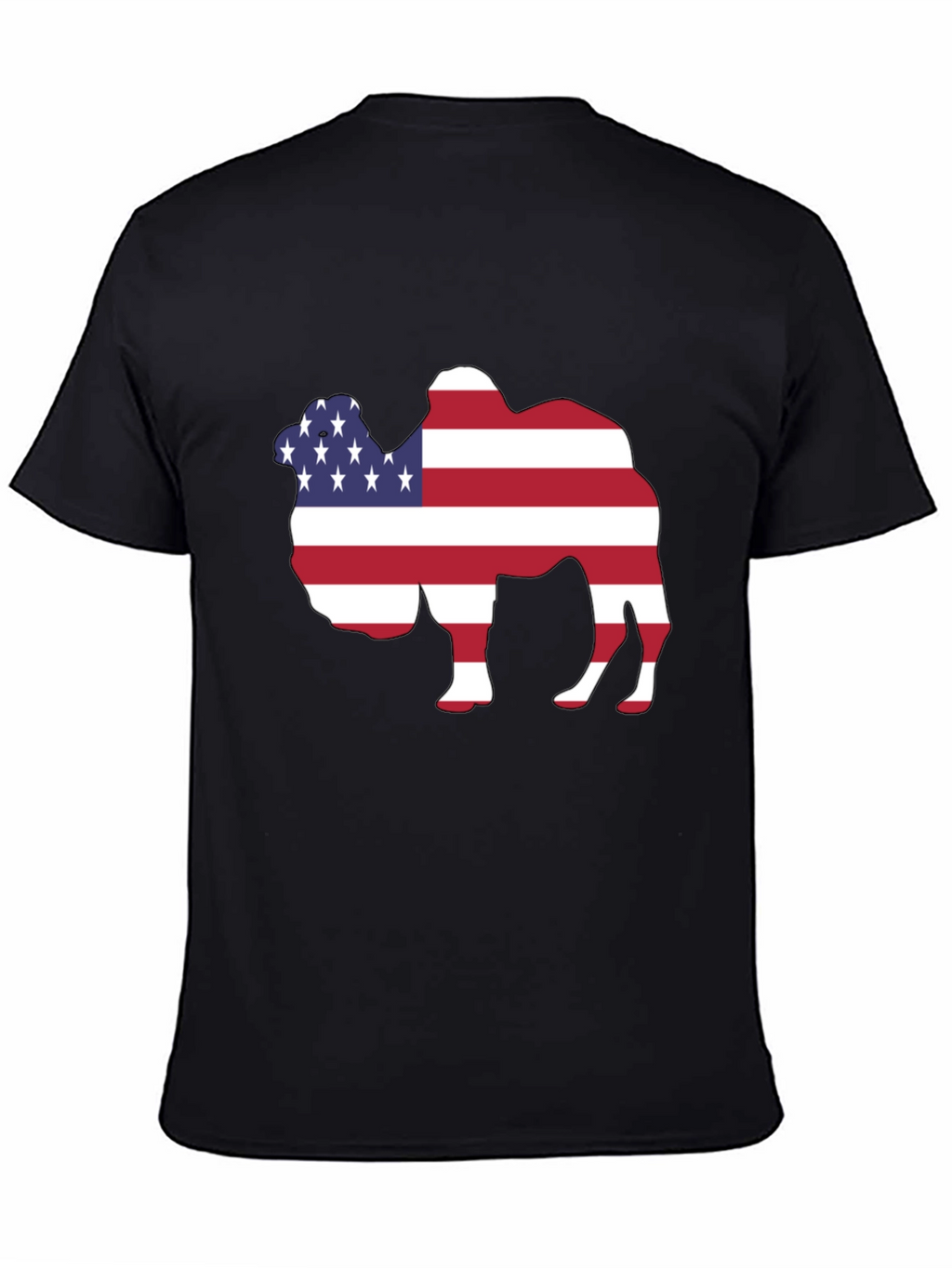 American Flag Camel Graphic Tee - Patriotic T-Shirt