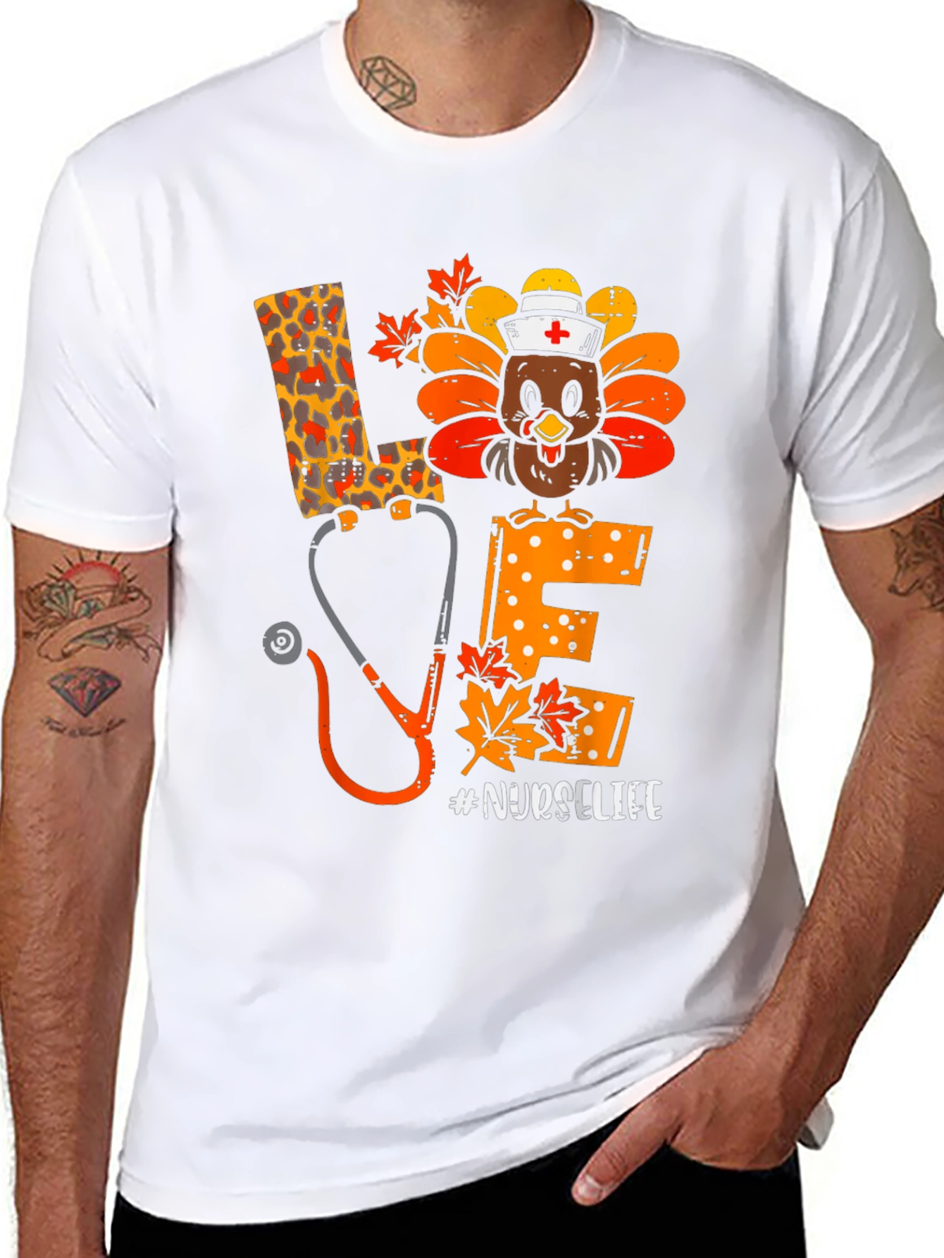 Nurse Life Thanksgiving Turkey Graphic Tee