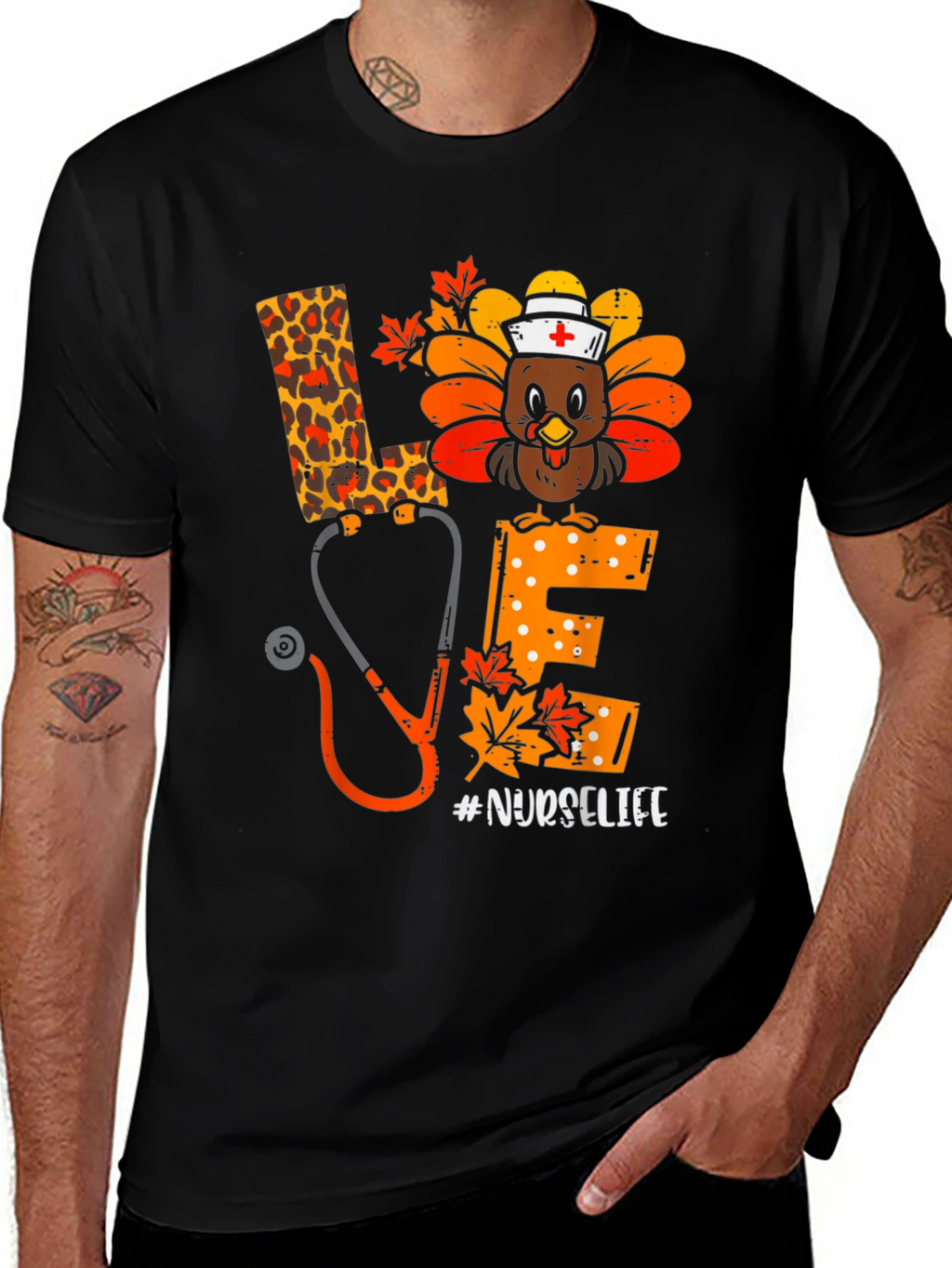 Nurse Life Thanksgiving Turkey Graphic Tee
