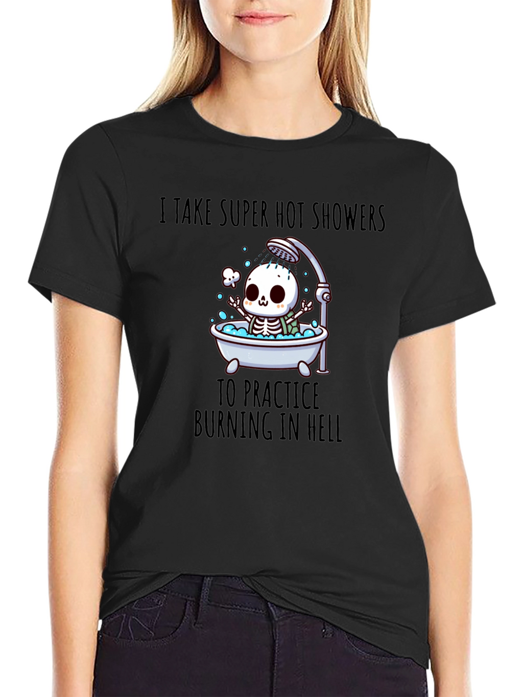 Funny Skeleton Hot Shower T-Shirt